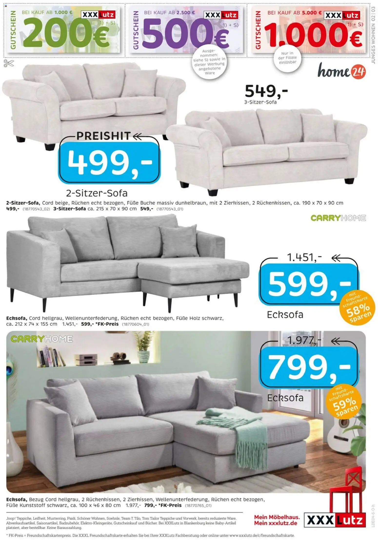 XXXLutz Junges Wohnen – gültig ab 11.04.2026 | Seite: 3 | Produkte: Ecksofa