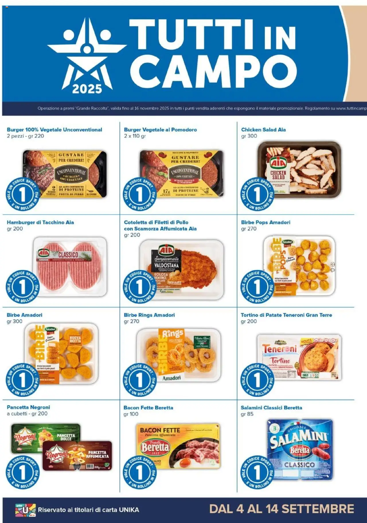 Volantino Oasi del 04.09.2025 | Pagina: 4 | Prodotti: Pancetta, Patate, Pomodoro, Hamburger