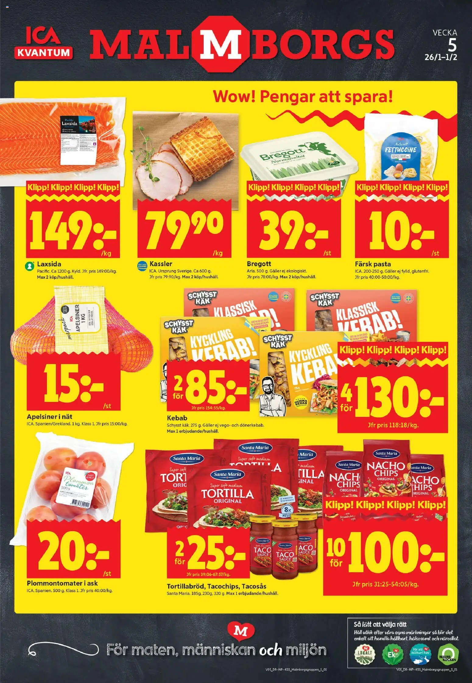 ICA Kvantum reklamblad aktuell från 26.01.2026 | Sida: 1 | Produkter: Håv, Galler, Bregott, Pasta