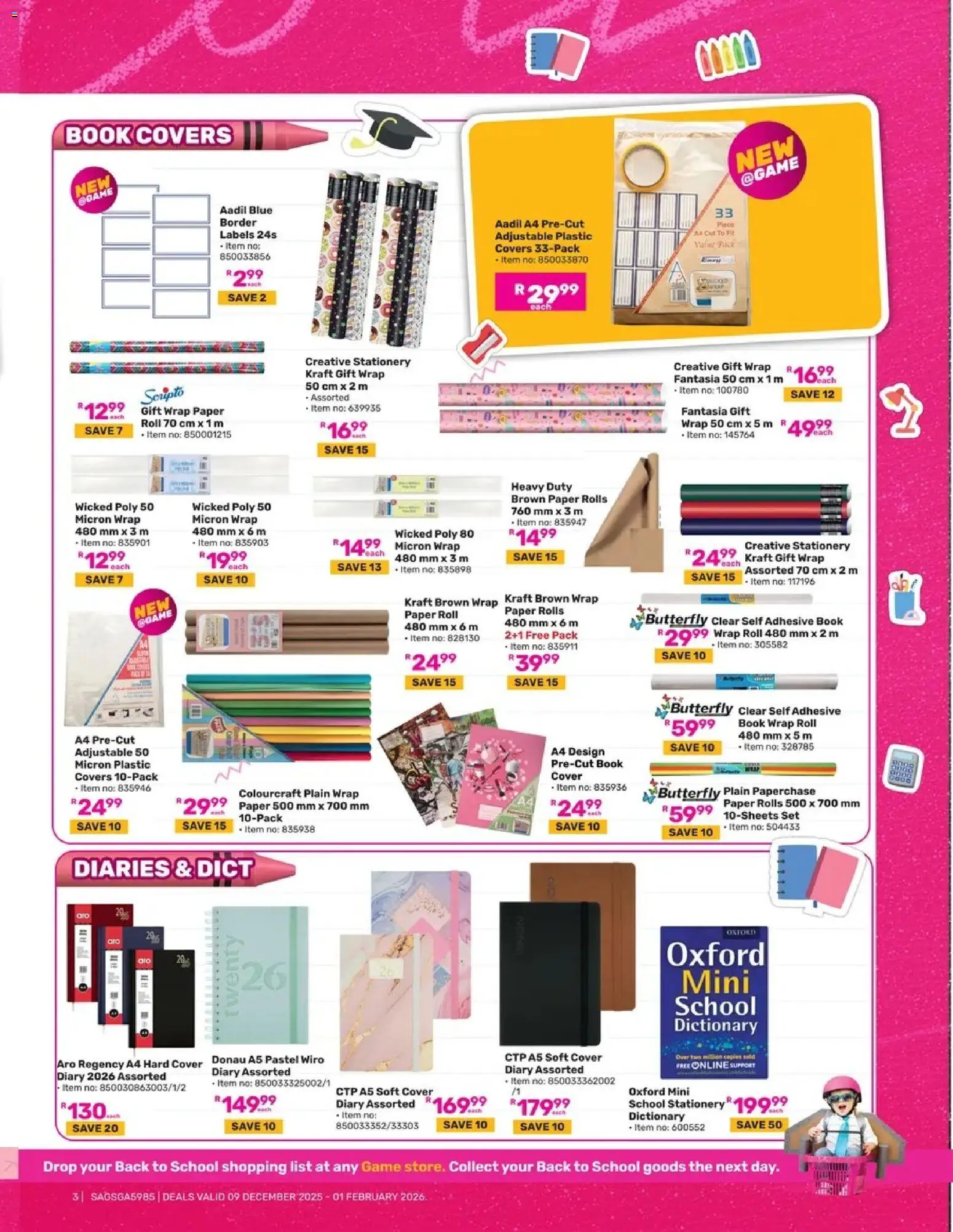 New Game catalogue – valid from 09.12.2025 | Page: 3 | Products: Cover, Adhesive, Paper, Peach