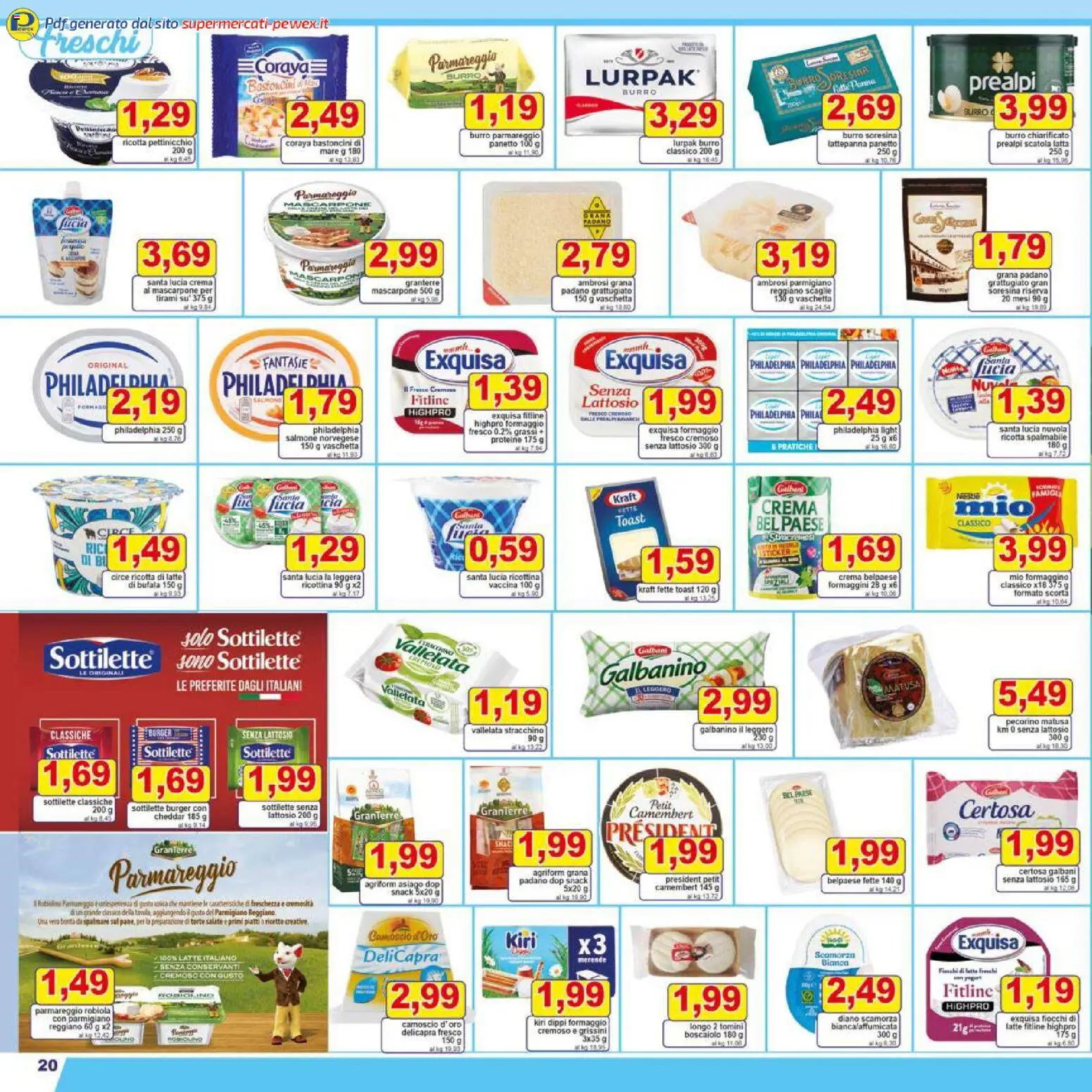 Volantino Pewex del 27.12.2025 | Pagina: 20 | Prodotti: Salmone, Grana Padano, Grissini, Robiola