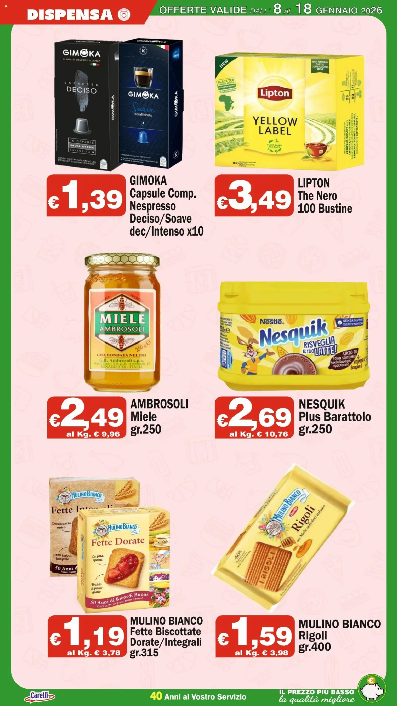Volantino Primo Prezzo del 08.01.2026 | Pagina: 5 | Prodotti: Latte, Farina, Cacao, Miele