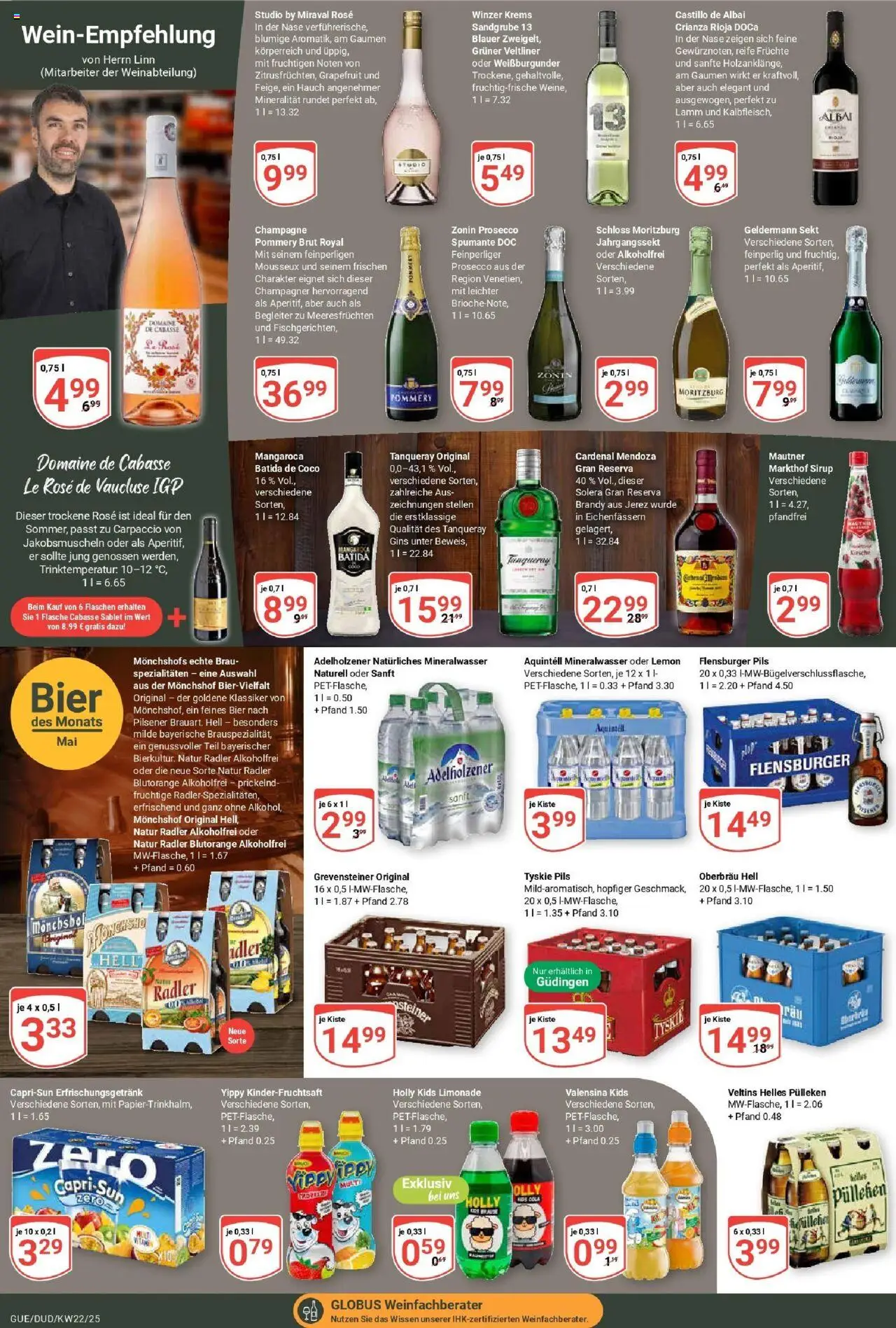 Globus prospekt Saarbrücken-Güdingen	 - gültig ab dem 25.05.2025 | Seite: 20 | Produkte: Monchshof, Bier, Limonade, Valensina