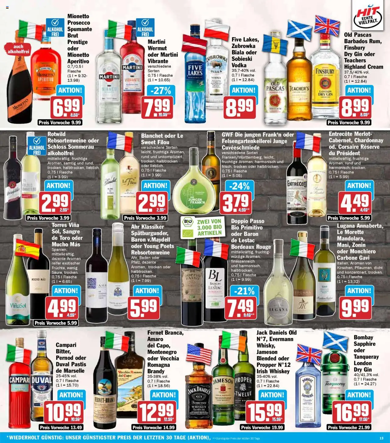 HIT - Rhineland-Palatinate – gültig ab 22.09.2025 | Seite: 13 | Produkte: Martini, Campari, Prosecco, Whiskey