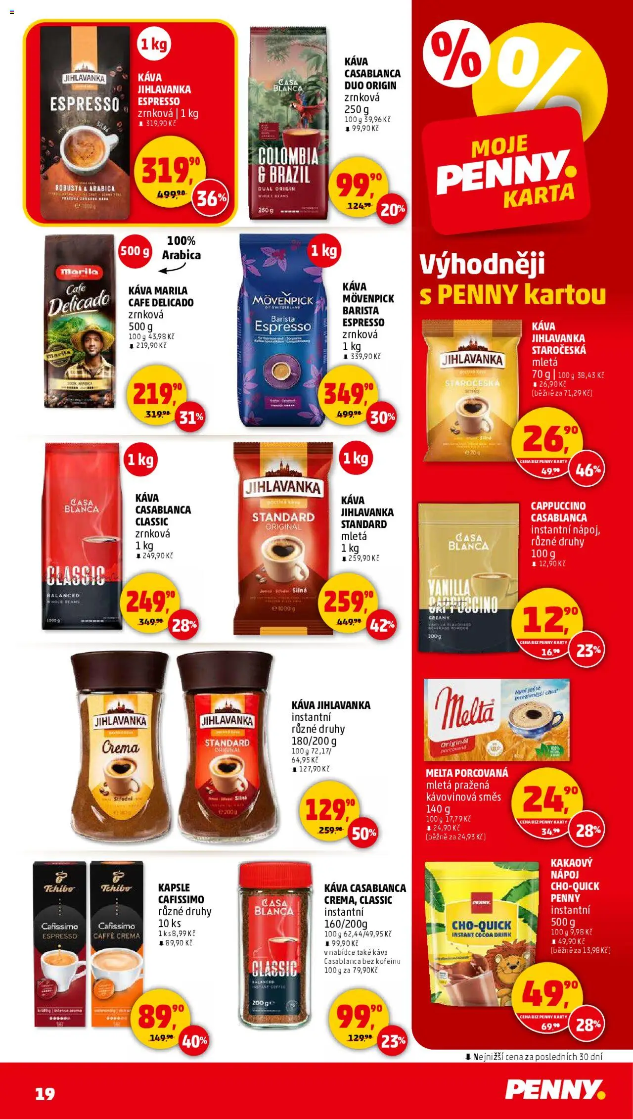 Penny Market leták - Čtvrtečník od 18.09.2025 | Strana: 19 | Produkty: Káva, Jihlavanka, Melta, Crema