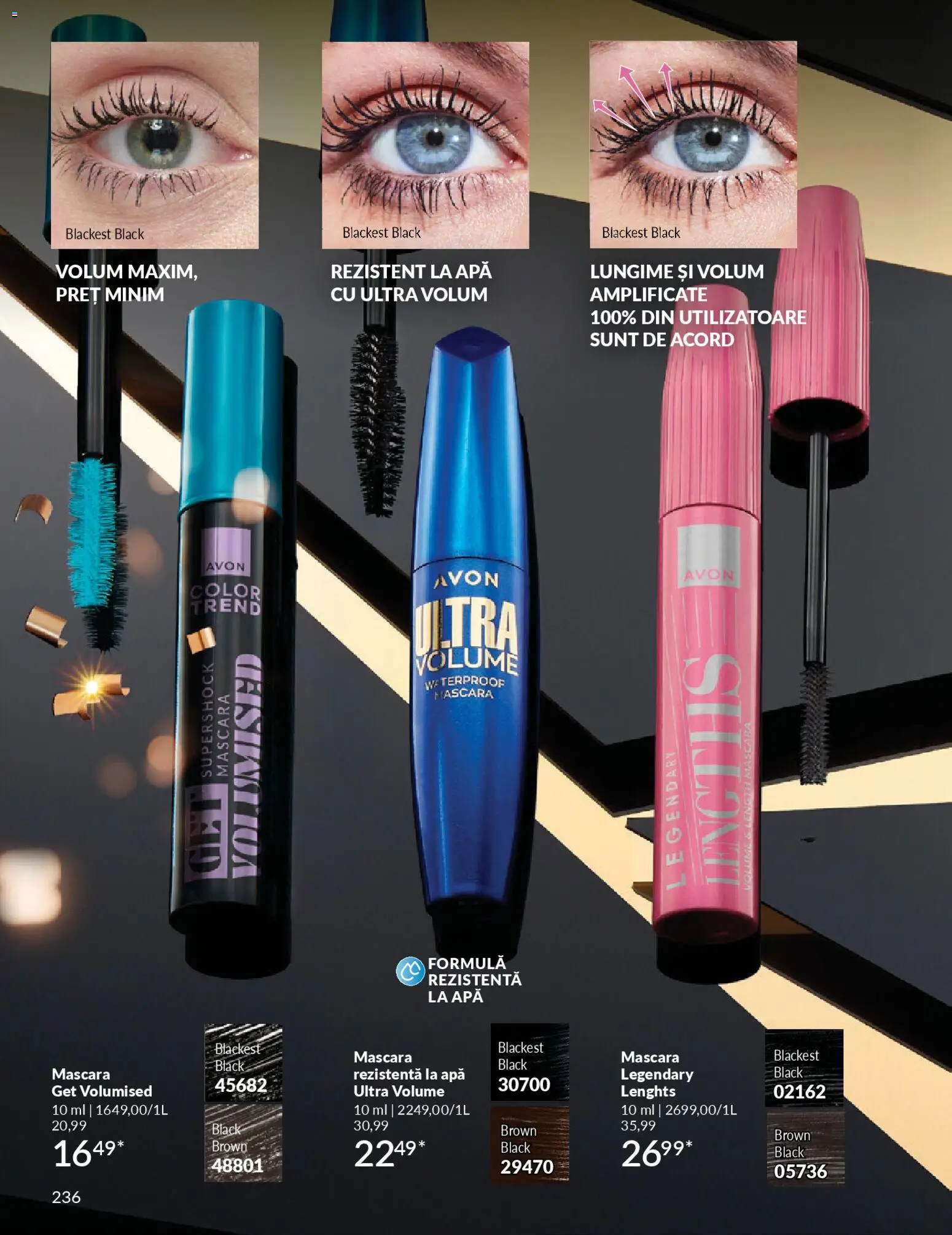 Noul catalog Avon – valabil de la 01.11.2025 | Pagină: 236 | Produse: Mascara, Apă