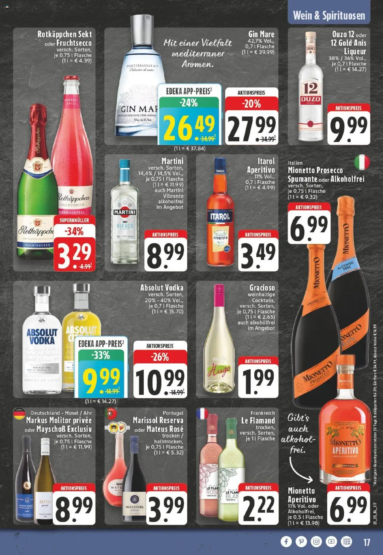 Edeka prospekt Ostbevern	 - gültig ab dem 15.06.2025 | Seite: 17 | Produkte: Rotkappchen sekt, Sekt, Vodka, Hugo