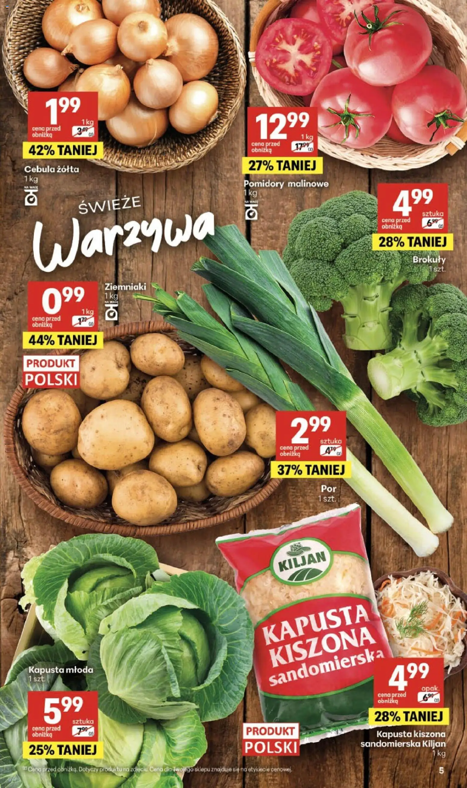 Delikatesy Centrum Gazetka od 19.02.2026 | Strona: 5 | Produkty: Kapusta kiszona, Pomidory malinowe, Ziemniaki, Warzywa