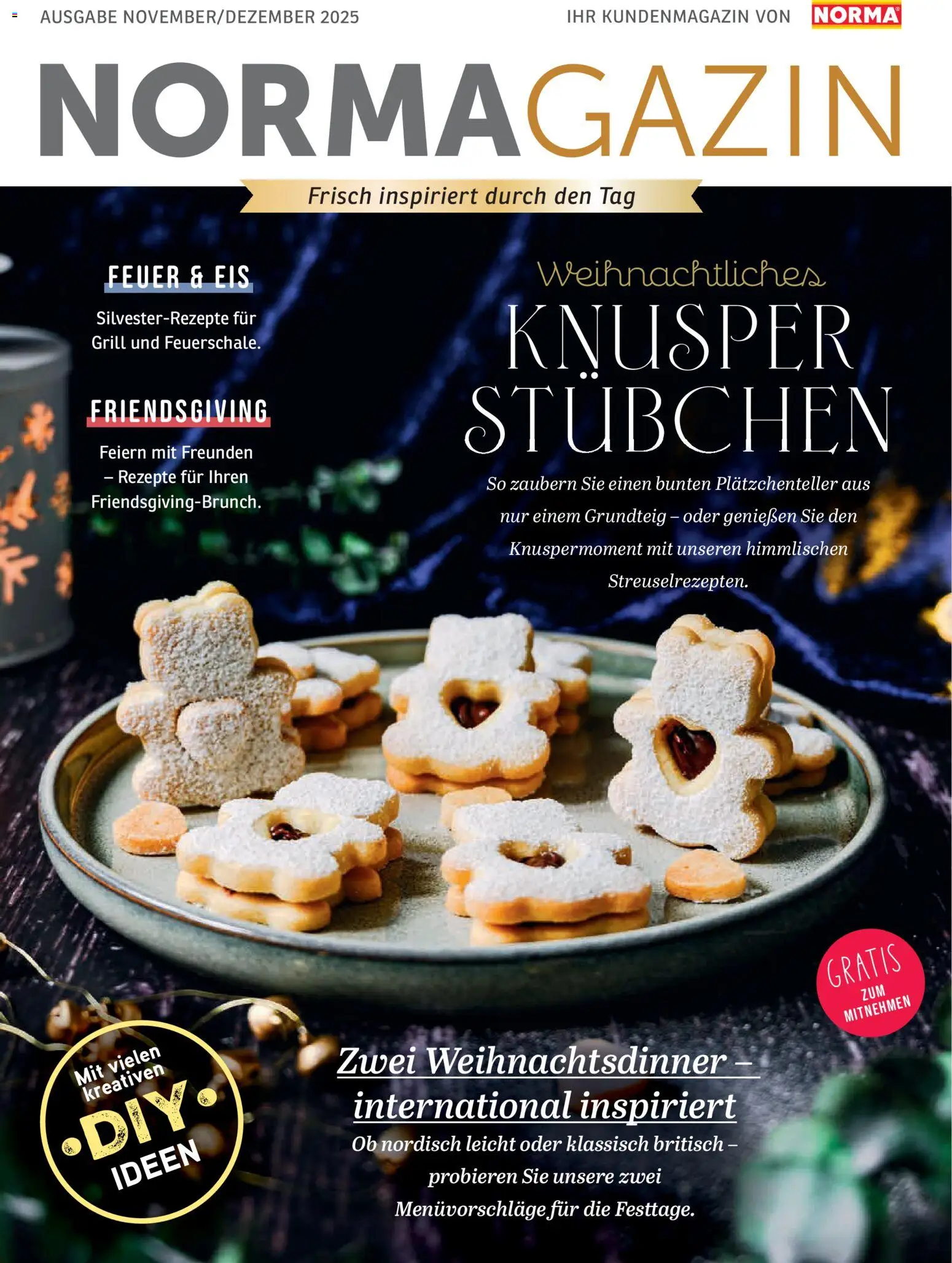 Norma NORMAgazin November/Dezember 2025 – gültig ab 01.11.2025 | Seite: 1 | Produkte: Grill, Eis