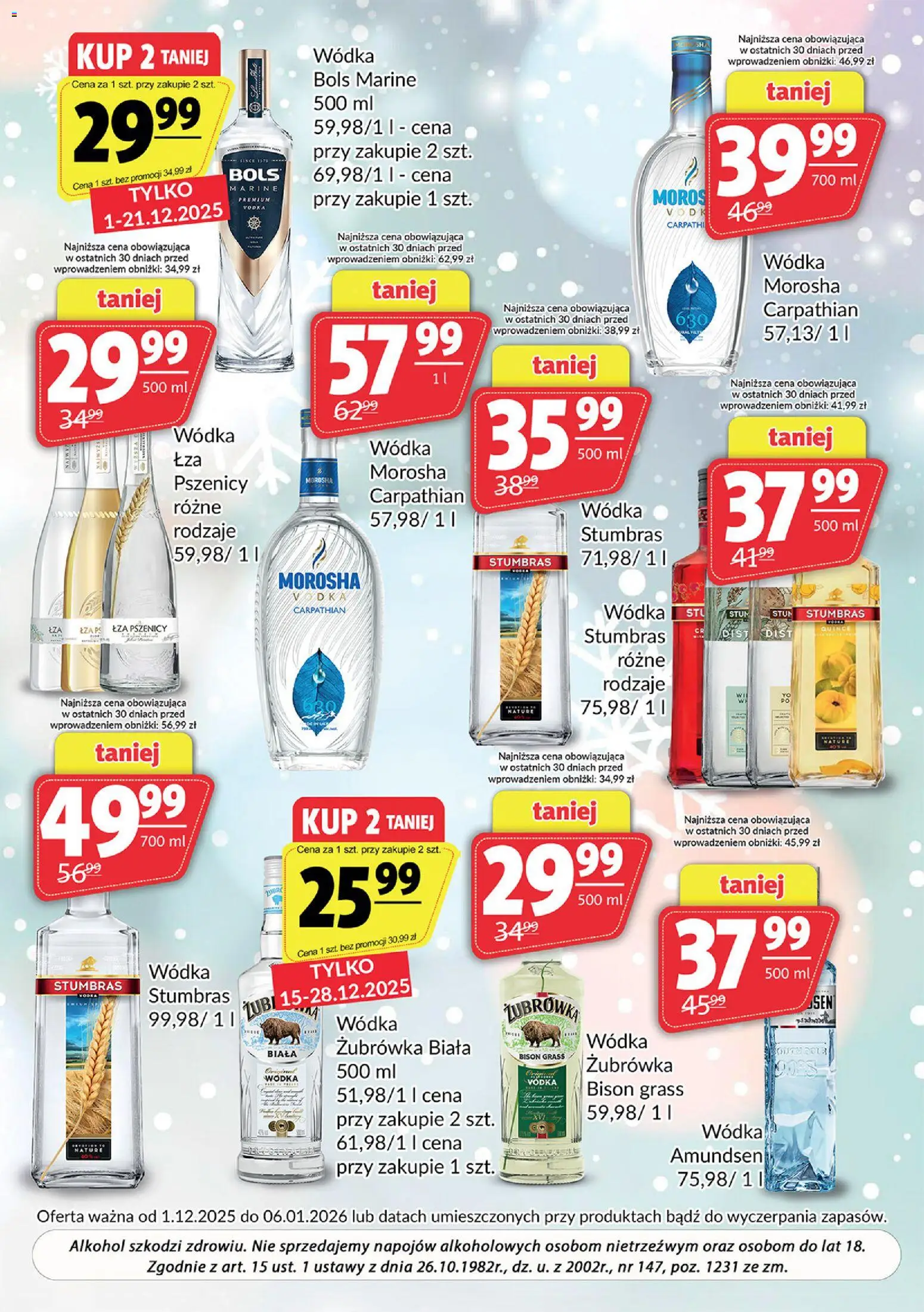 Prim Market Gazetka - Oferta alkoholowa od 01.12.2025 | Strona: 2 | Produkty: Żubrówka, Żubrówka biała wódka, Alkohol, Wódka