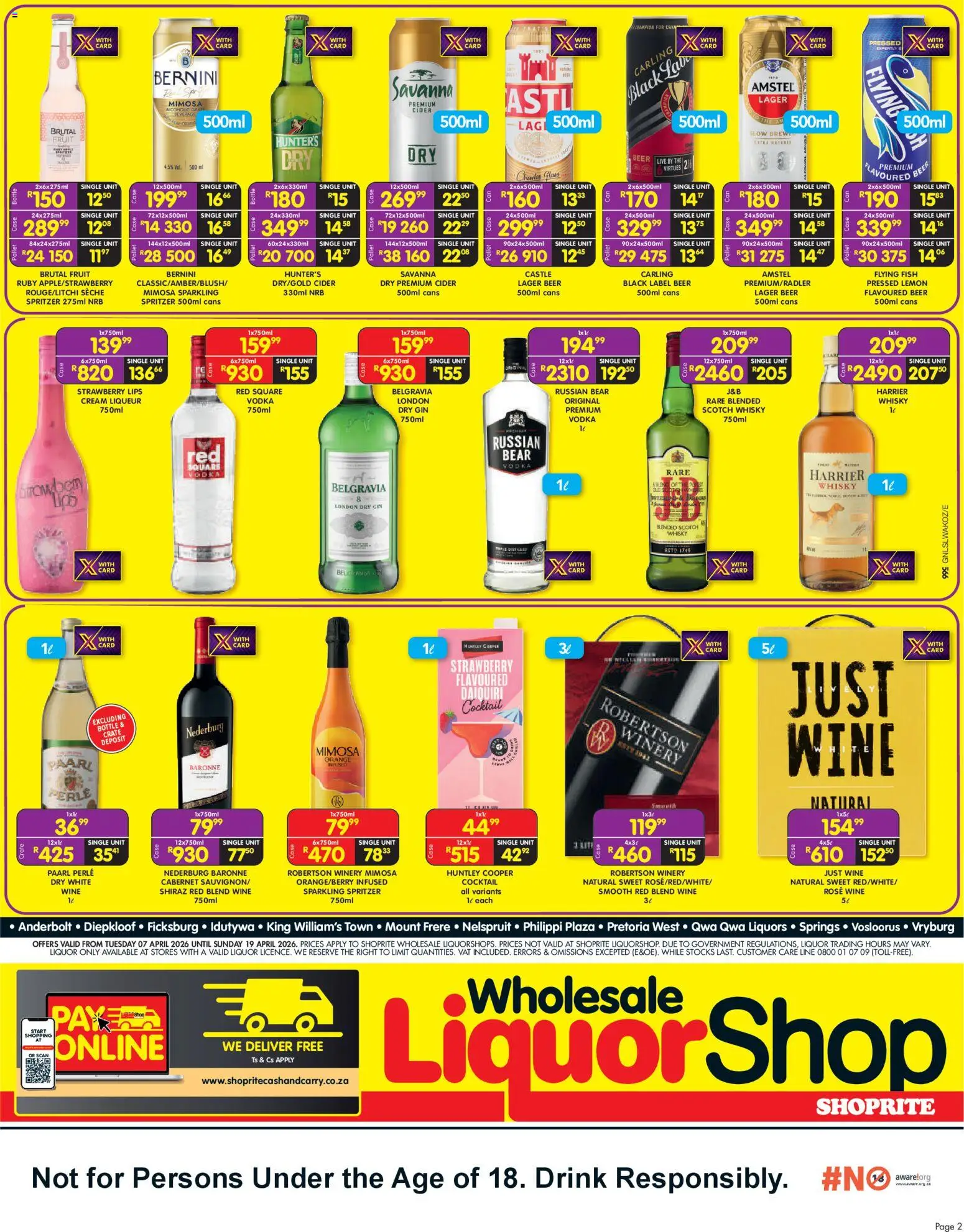 New Shoprite catalogue – valid from 07.04.2026 | Page: 2 | Products: Crate, Fish, Cream, Vodka