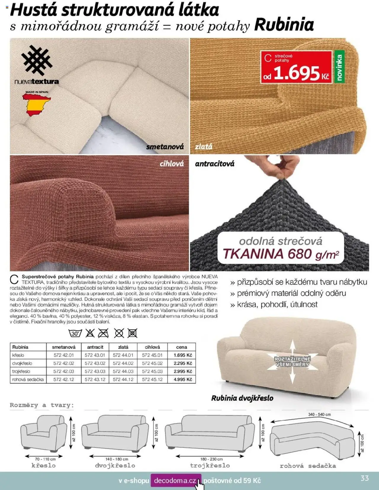 Decodoma katalog Vánoce 2025 od 09.10.2025 | Strana: 33 | Produkty: Hranolky, Sedačka, Křeslo