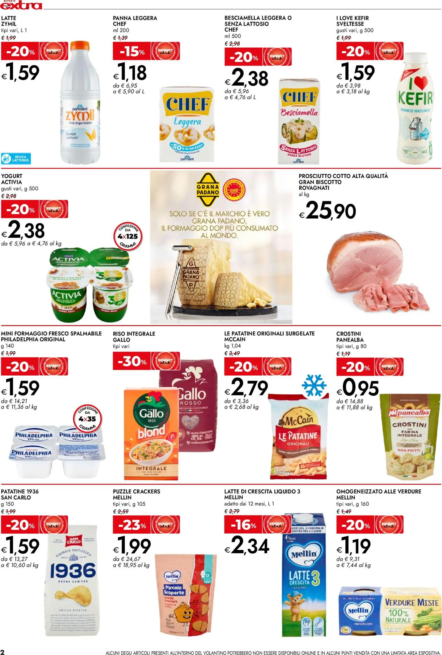 Volantino bennet del 03.11.2025 | Pagina: 2 | Prodotti: Panna, Verdure, Latte, Formaggio