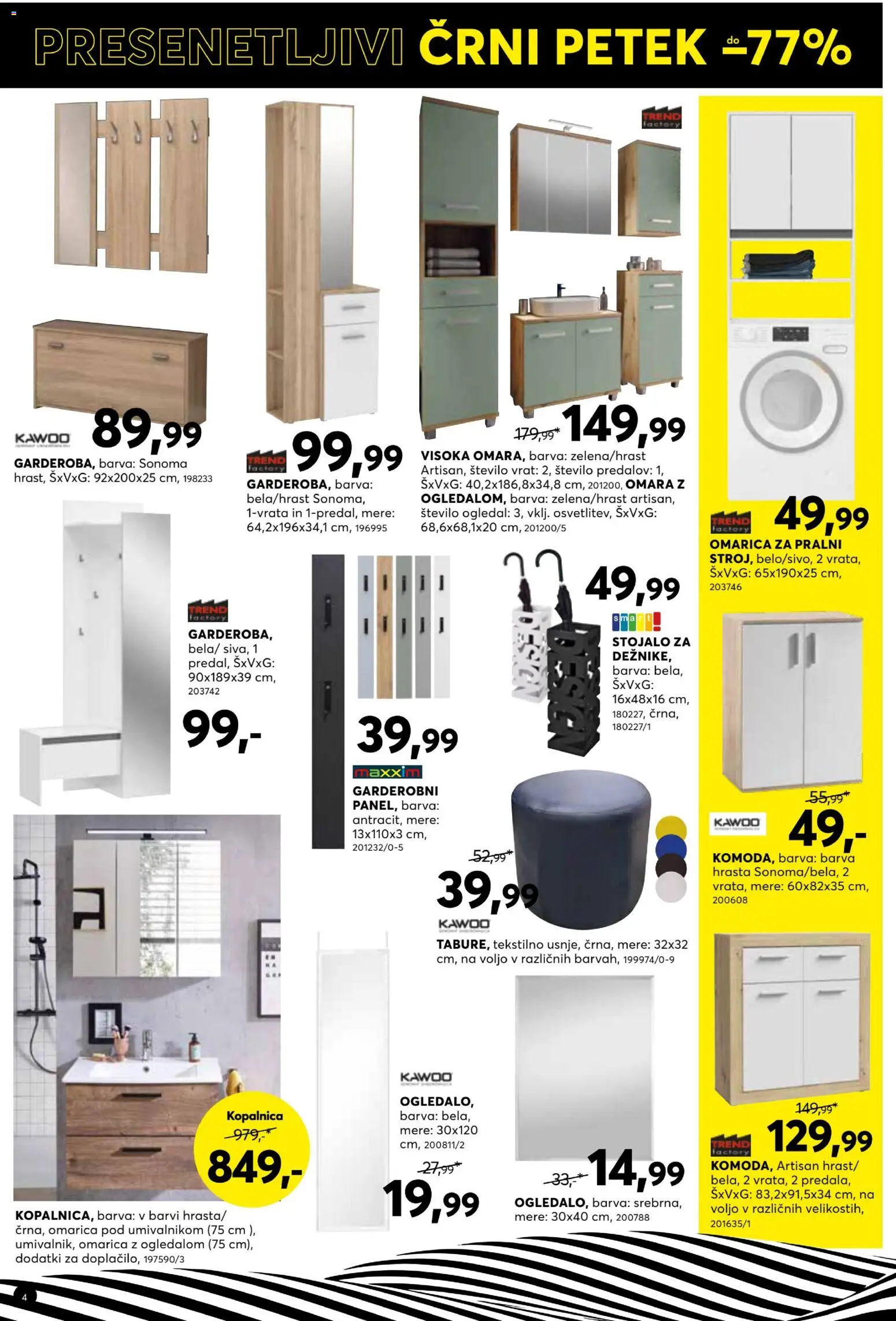 Novi Dipo katalog ponudbe – veljaven od 25.11.2025 | Stran: 4 | Izdelki: Omara, Barva, Omarica