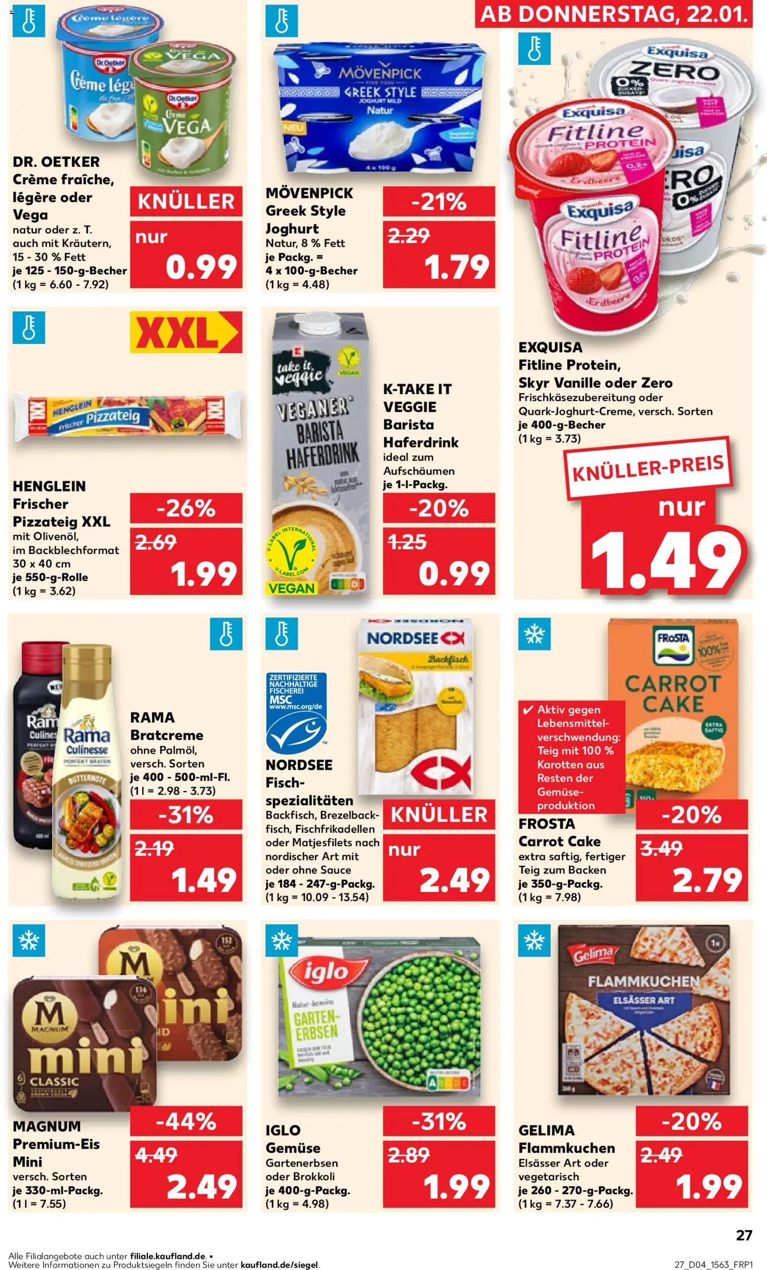 Kaufland prospekt Hamburg	 – gültig ab 22.01.2026 | Seite: 27 | Produkte: Iglo, Haferdrink, Exquisa, Brokkoli