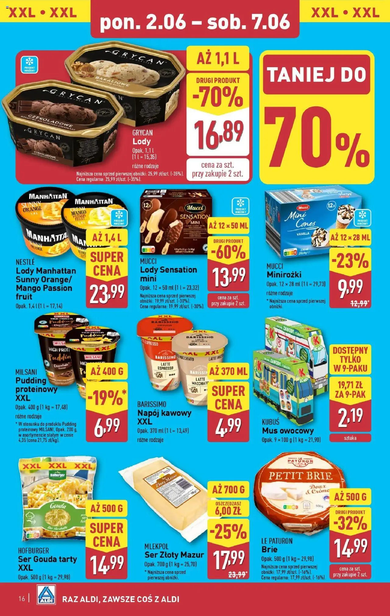 Aldi Gazetka od 02.06.2025 | Strona: 16 | Produkty: Mango, Ser, Lody, Ser gouda