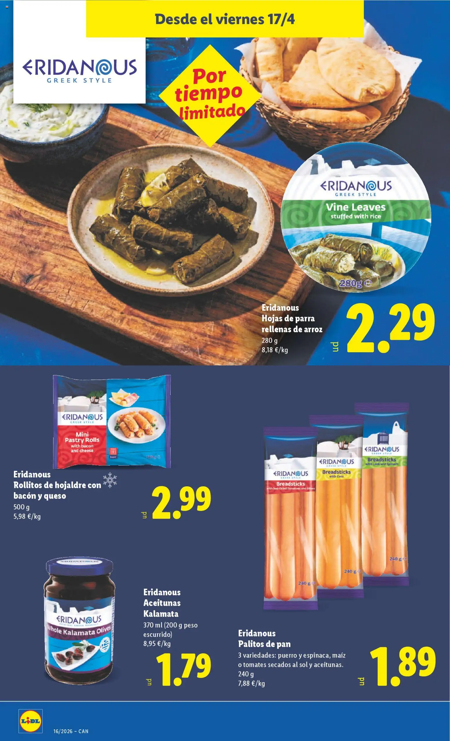 Lidl Canarias │ válido desde el 13.04.2026 | Página: 28 | Productos: Queso, Pan, Tomates, Arroz