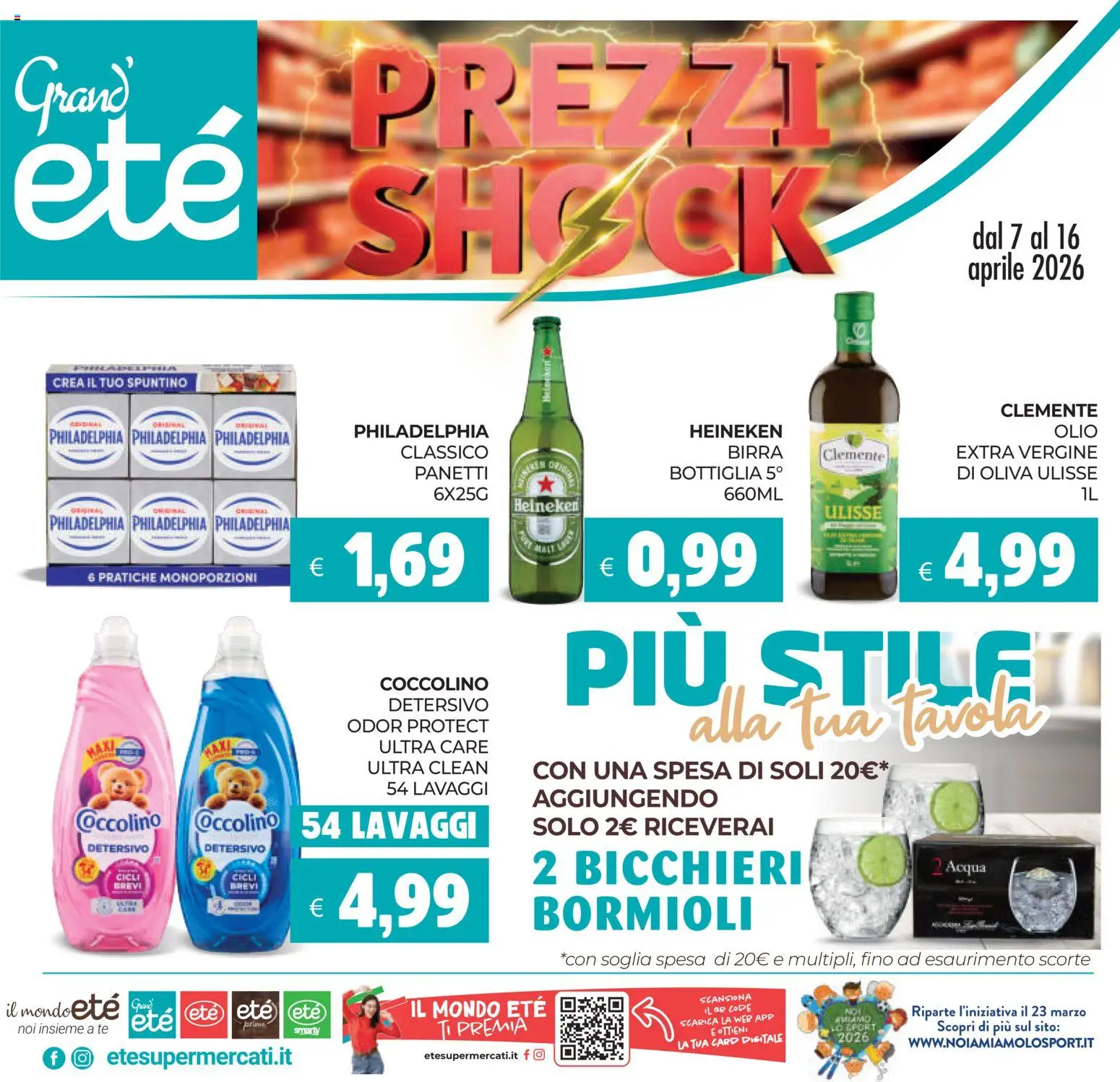Volantino Eté del 07.04.2026 | Pagina: 1 | Prodotti: Birra, Acqua, Olio, Heineken