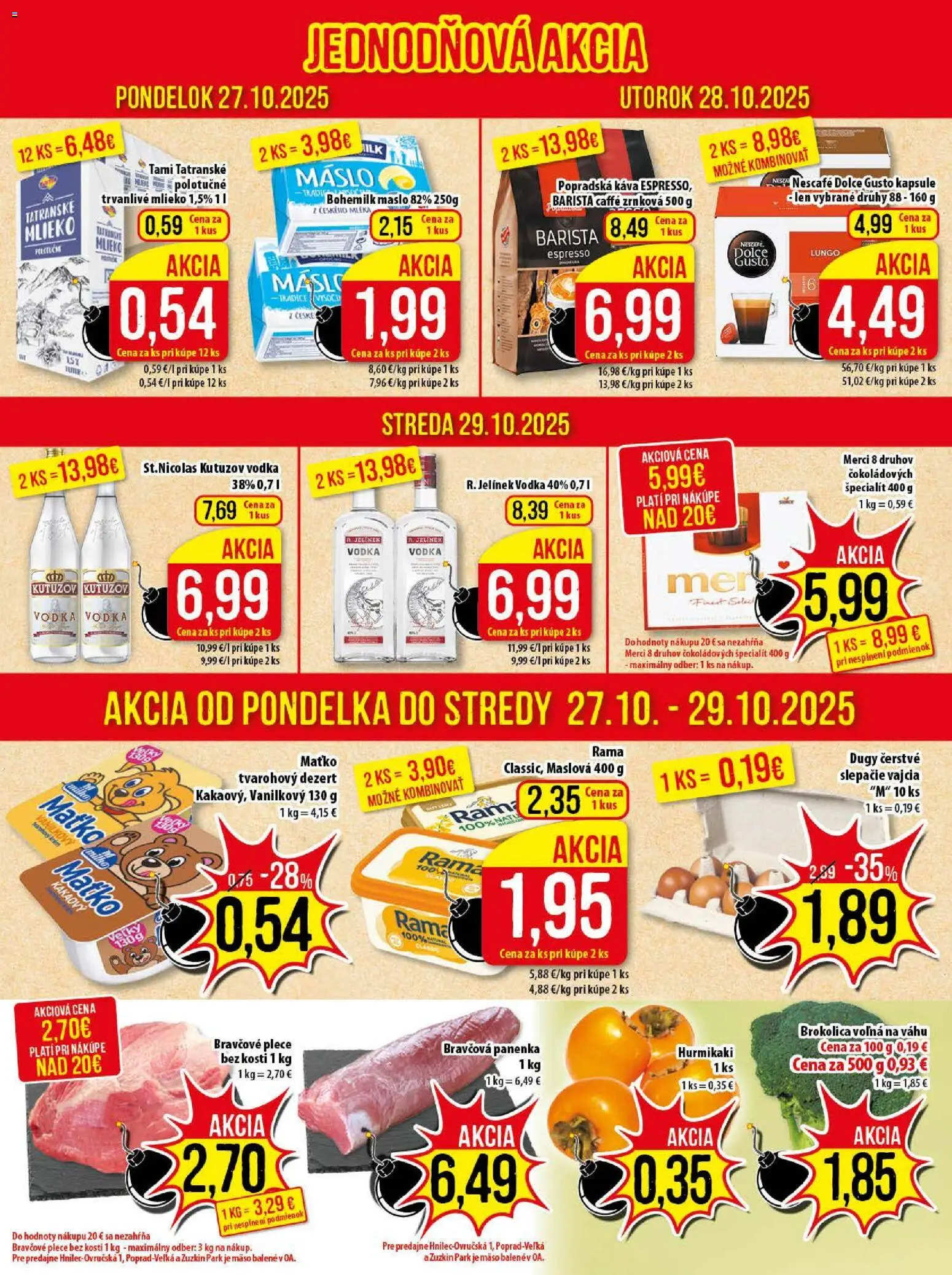 Nové Klas akcie – leták je platný od 27.10.2025 | Strana: 2 | Produkty: Dolce Gusto, Káva, Hurmikaki, Trvanlivé mlieko