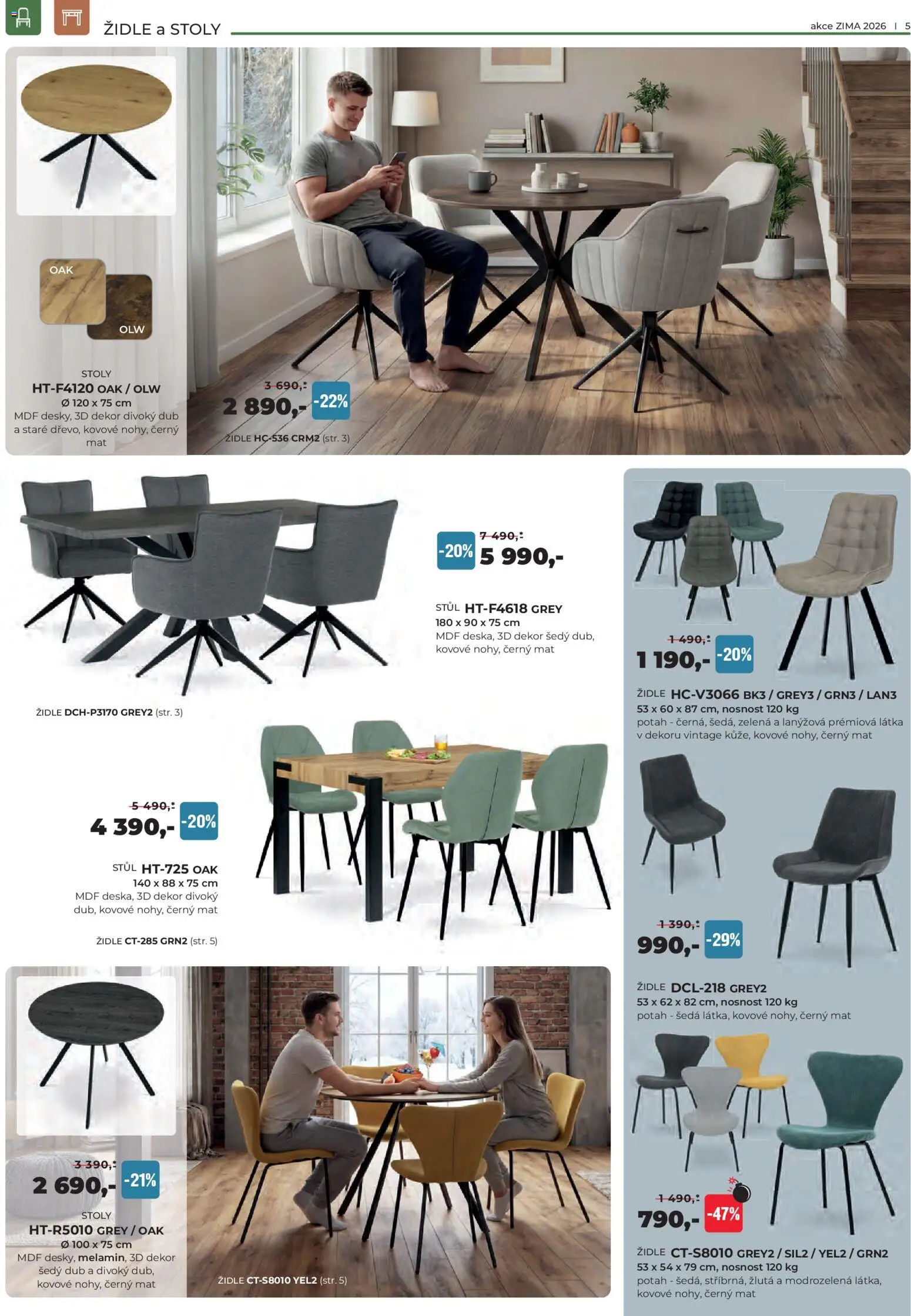 Jamall nábytek leták od 15.01.2026 | Strana: 5 | Produkty: Stůl, Židle