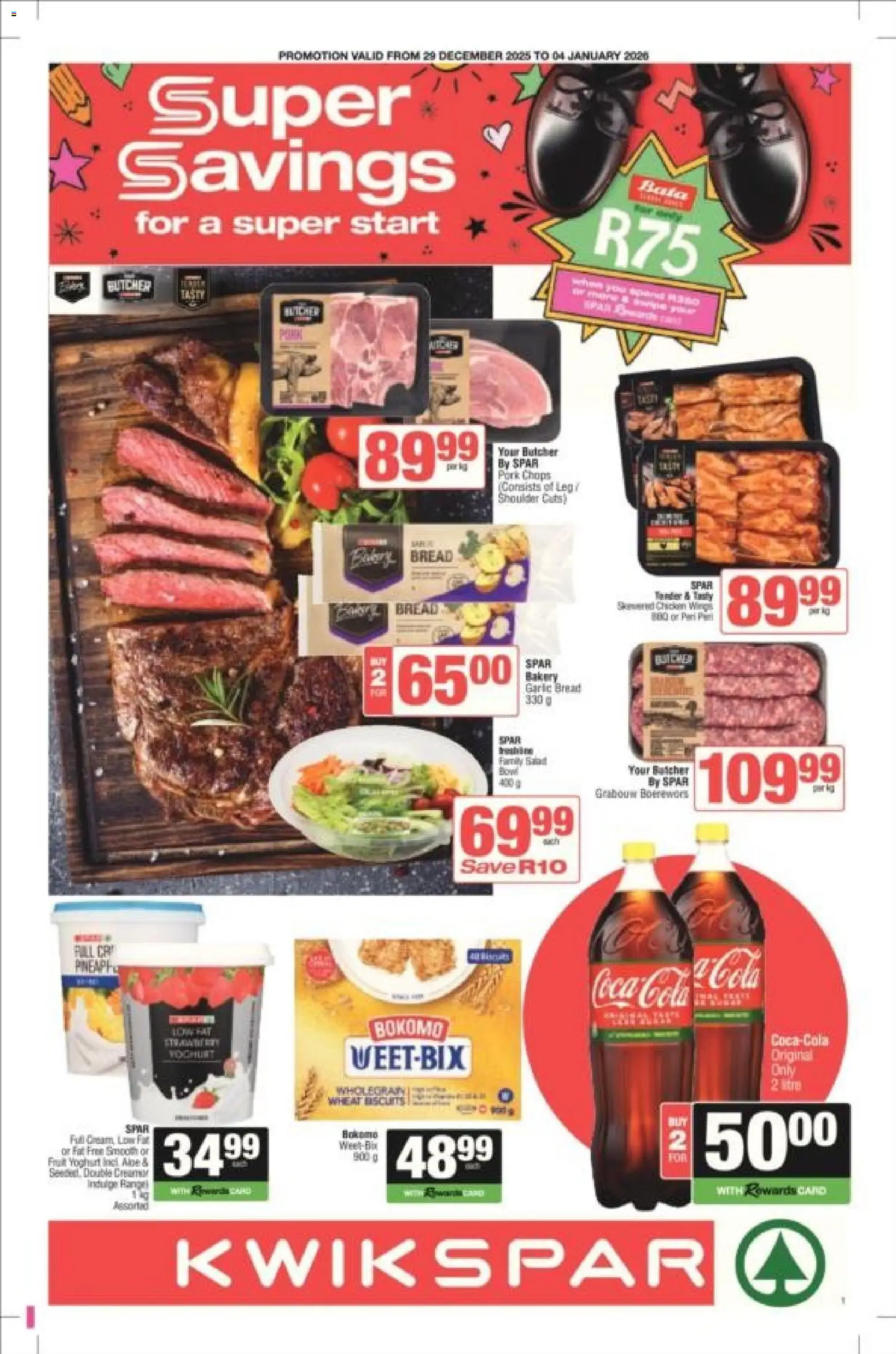 New KWIKSPAR catalogue – valid from 29.12.2025 | Page: 1 | Products: Yoghurt, Bread, Pork, Garlic