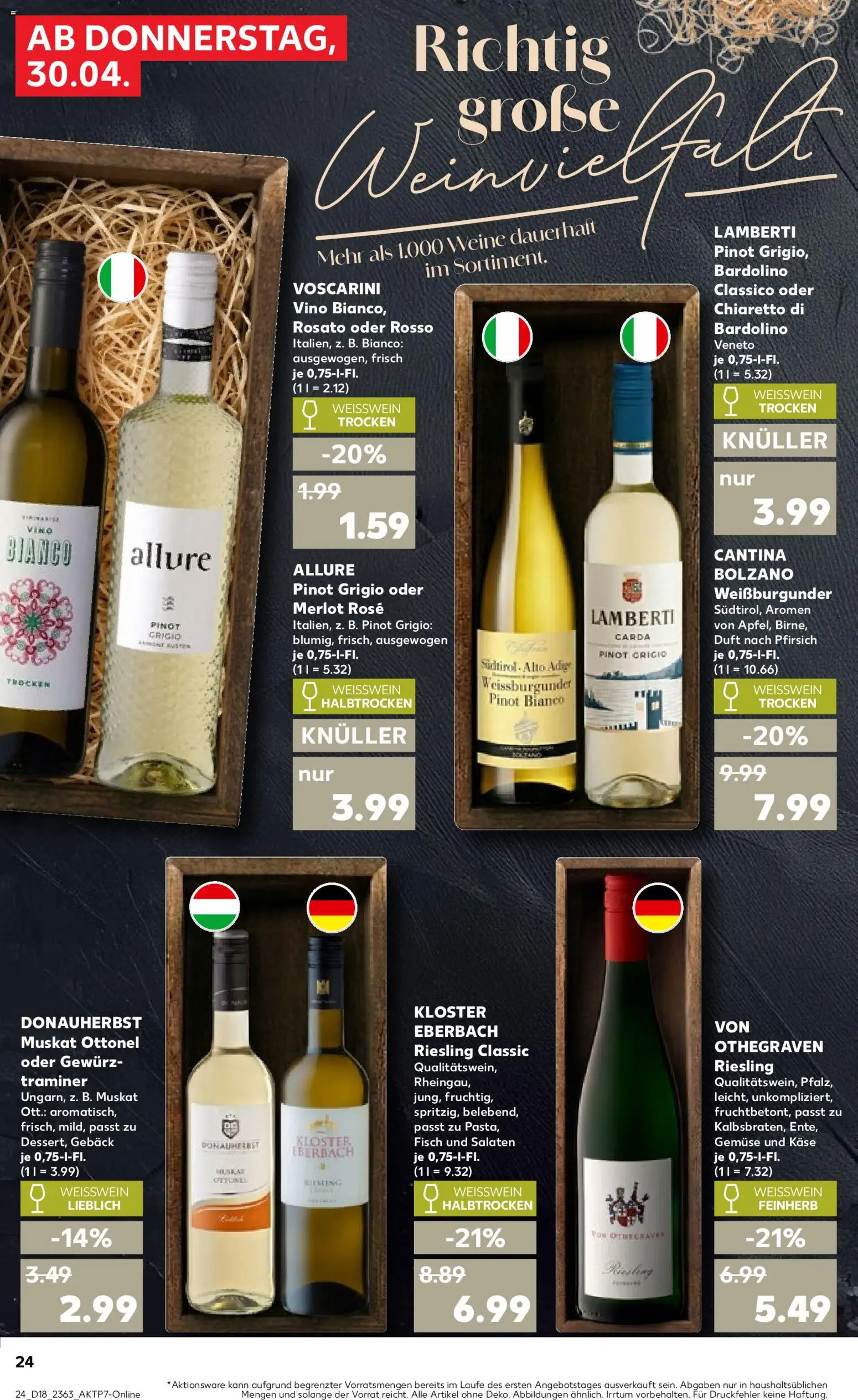 Kaufland Prospekt Bremen	 – gültig ab 30.04.2026 | Seite: 22 | Produkte: Käse, Weißwein, Weißwein trocken, Gemüse