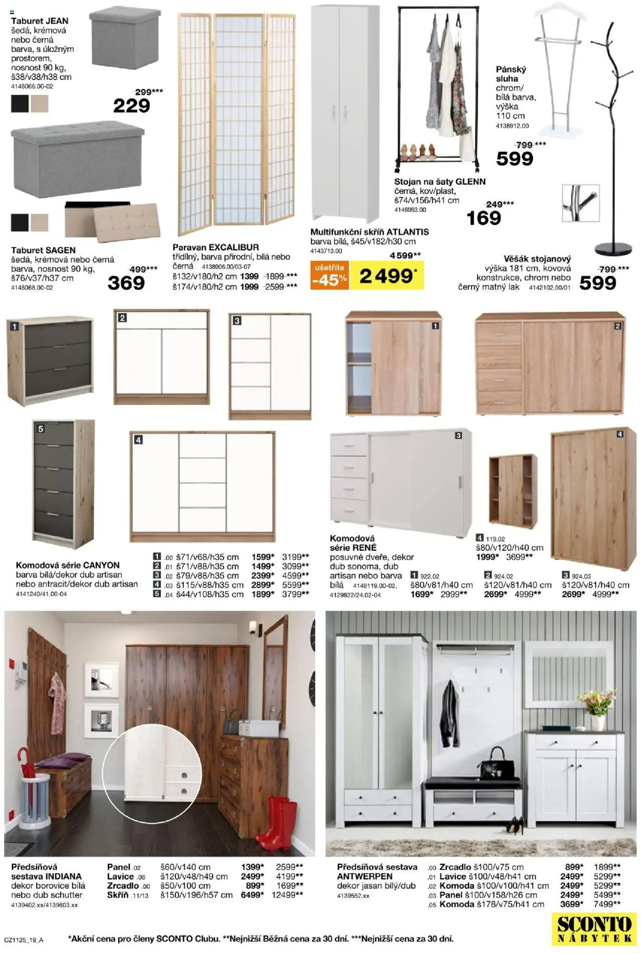Sconto nábytek leták od 27.08.2025 | Strana: 19 | Produkty: Šaty, Nábytek, Lavice, Zrcadlo
