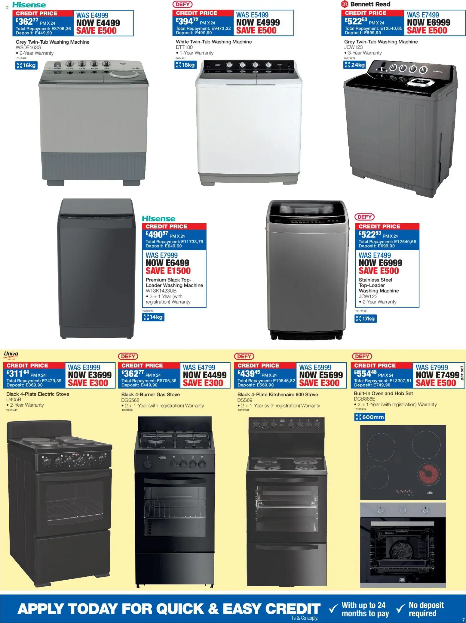 New OK Furniture catalogue – valid from 27.12.2025 | Page: 7 | Products: Washing machine, Hob, Stove, Gas stove