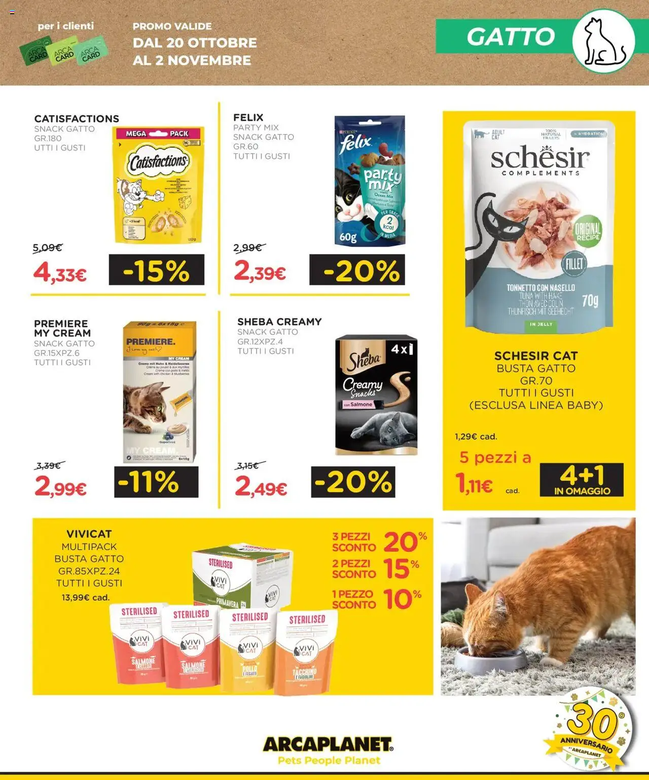 Volantino Arcaplanet del 20.10.2025 | Pagina: 11 | Prodotti: Pollo, Salmone, Tacchino, Nasello