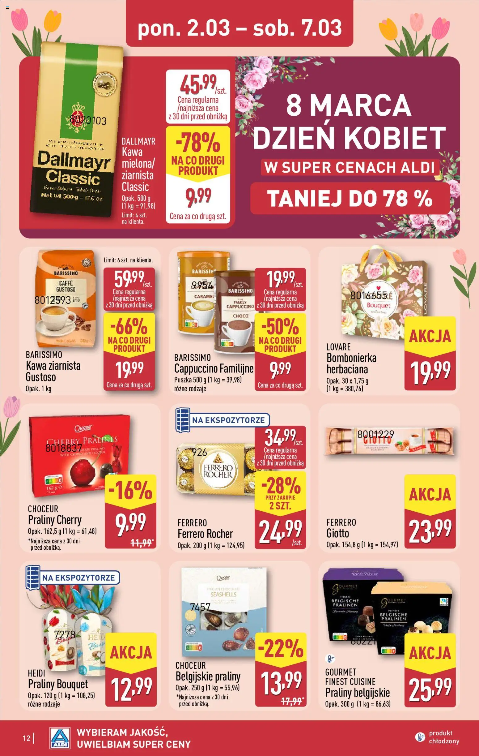 Aldi Polsko leták od 02.03.2026 | Strana: 12 | Produkty: Gourmet, Ferrero Rocher, Finest, Cappuccino