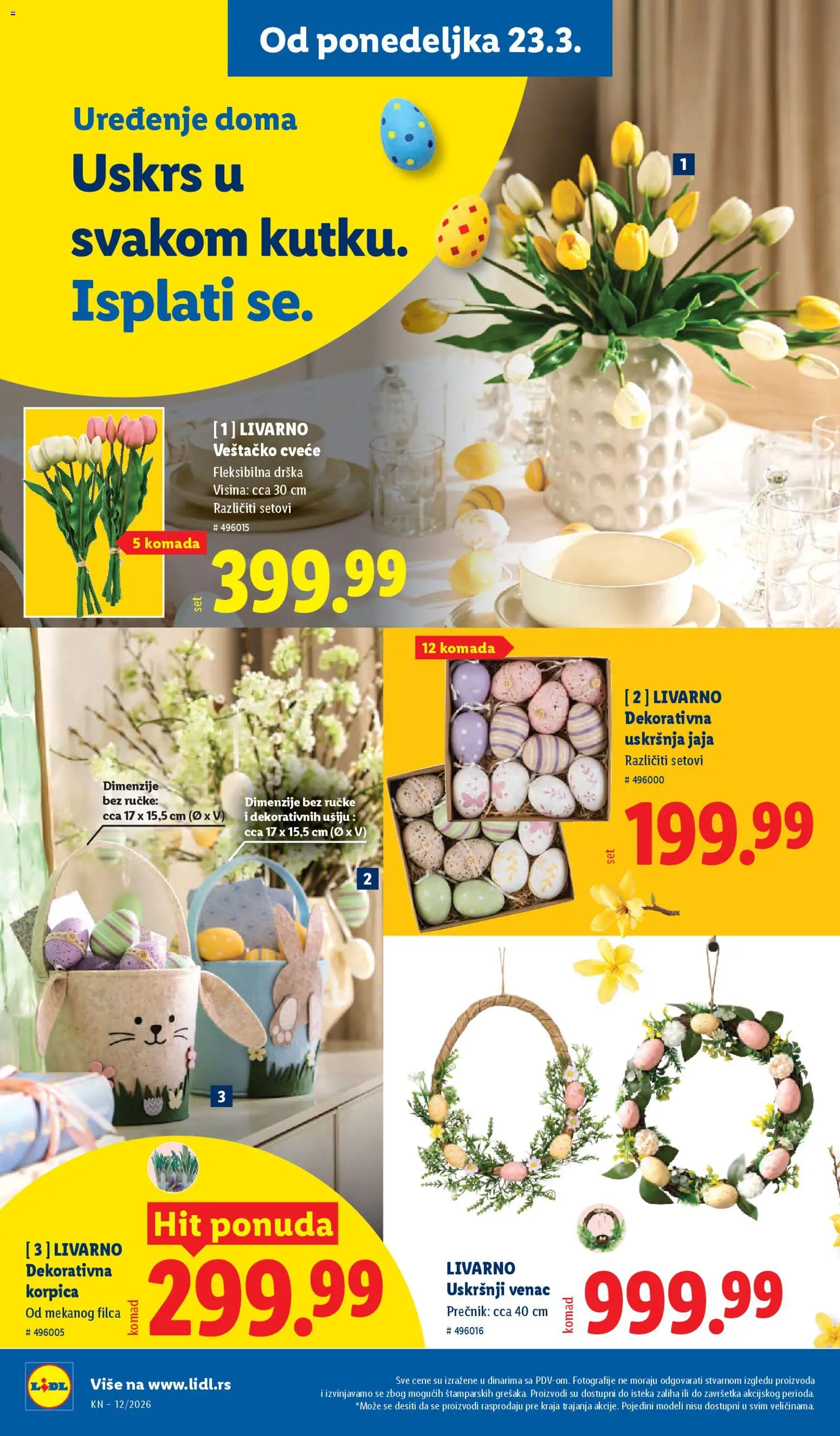 Lidl katalog - važi od 19.03.2026 | Strana: 74 | Proizvode: Jaja, Cvece