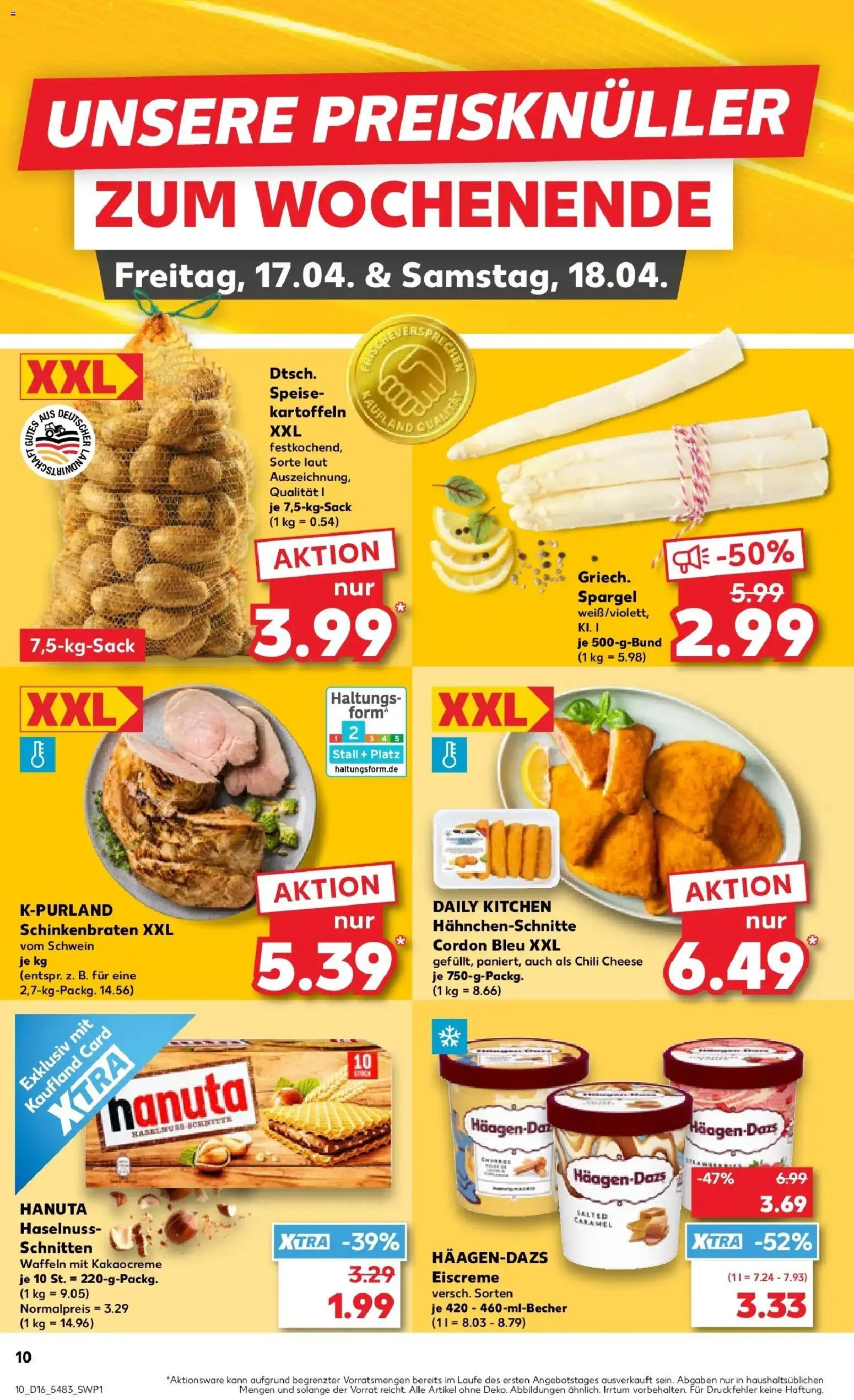 Kaufland Prospekt Pfullingen	 – gültig ab 16.04.2026 | Seite: 10 | Produkte: Eiscreme, Spargel, Kartoffeln, Chili