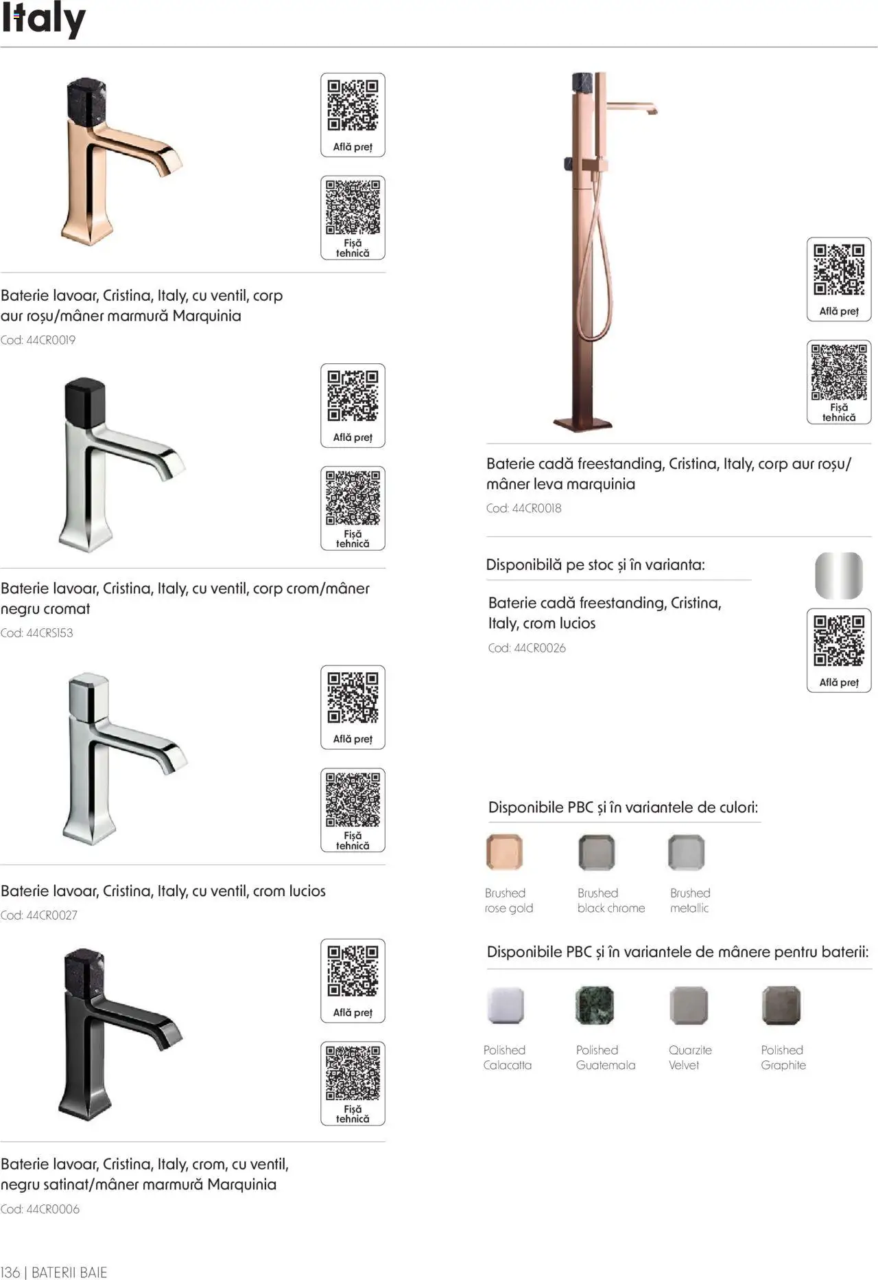 Catalog Romstal – valabil de la 25.11.2024 | Pagină: 136 | Produse: Mâner, Baterie, Cadă, Baterii