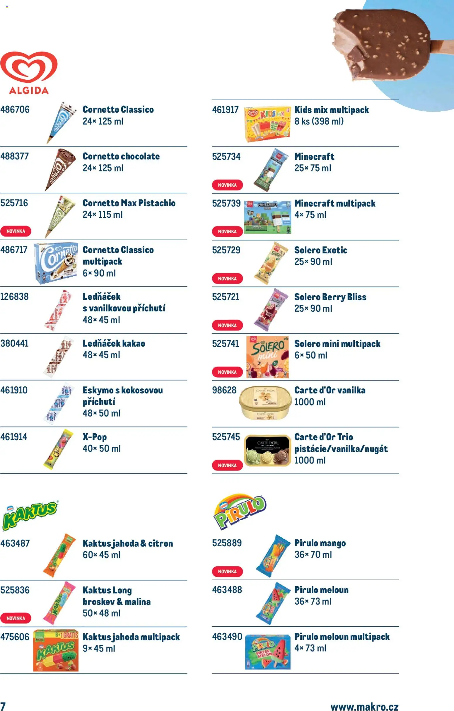 Makro leták - Doba zmrzlinová od 11.03.2026 | Strana: 7 | Produkty: Mango, Citron, Kakao, Carte d'or