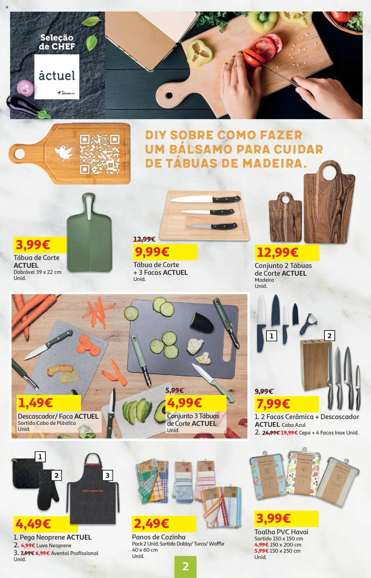 Auchan - Uma cozinha de Chef │ válido de 18.09.2025 | Página: 2 | Produtos: Tábua, Cabo, Faca