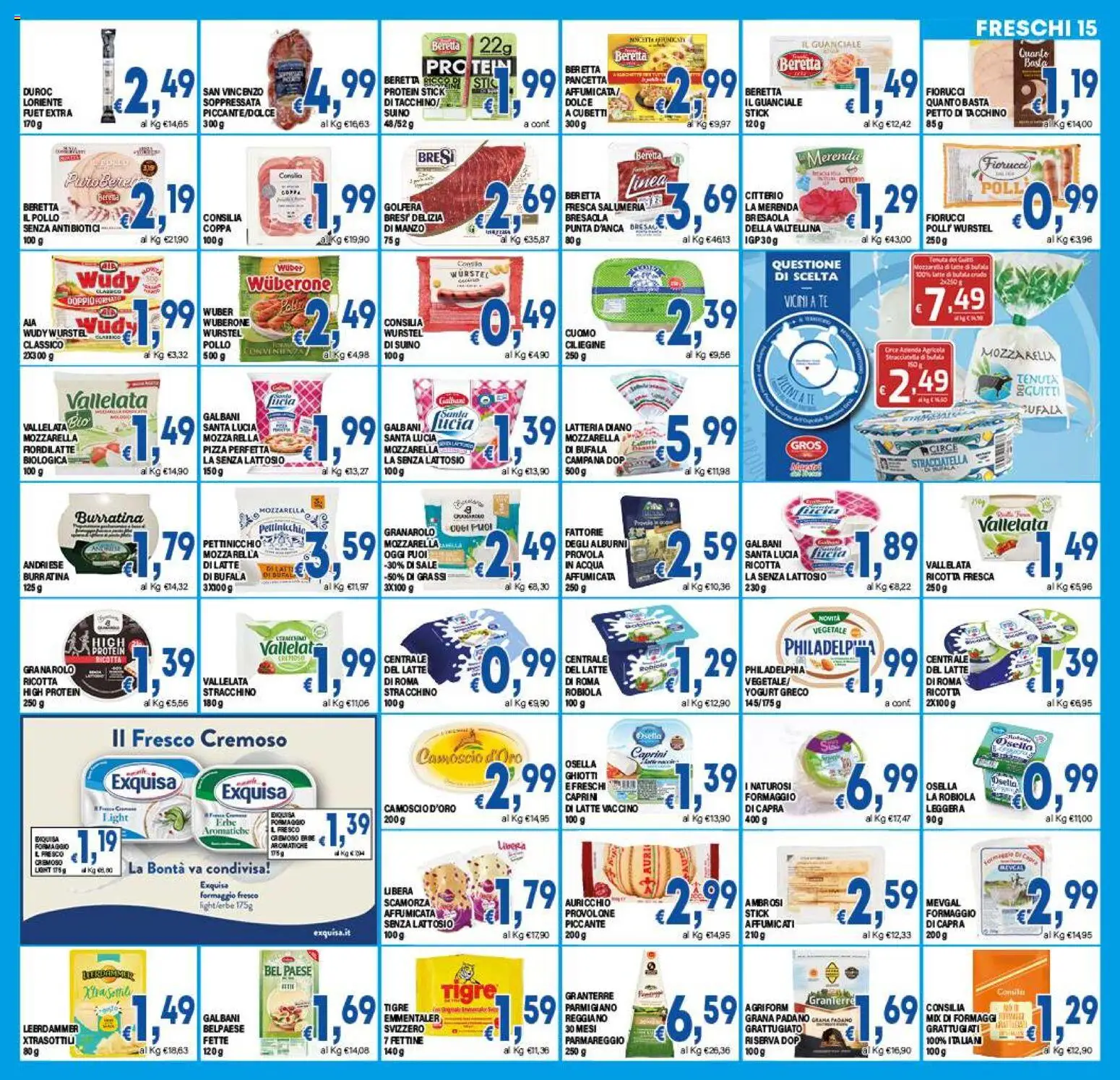 Volantino DEM del 06.12.2025 | Pagina: 15 | Prodotti: Yogurt greco, Bresaola, Mozzarella, Guanciale