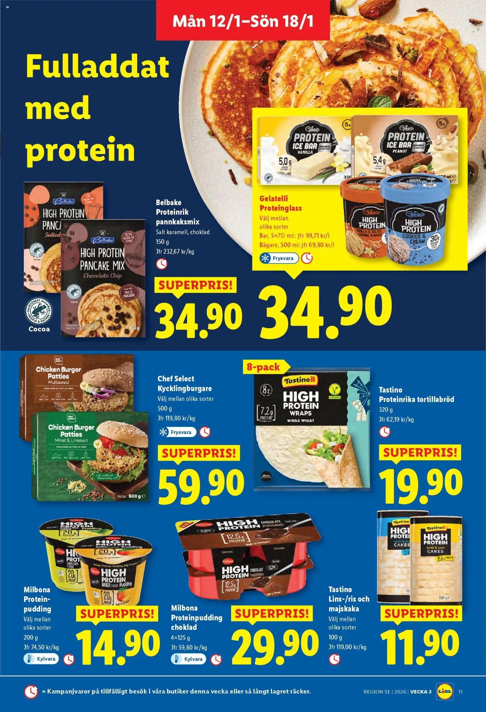 Lidl reklamblad aktuell från 12.01.2026 | Sida: 13 | Produkter: Proteinpudding, Salt, Choklad
