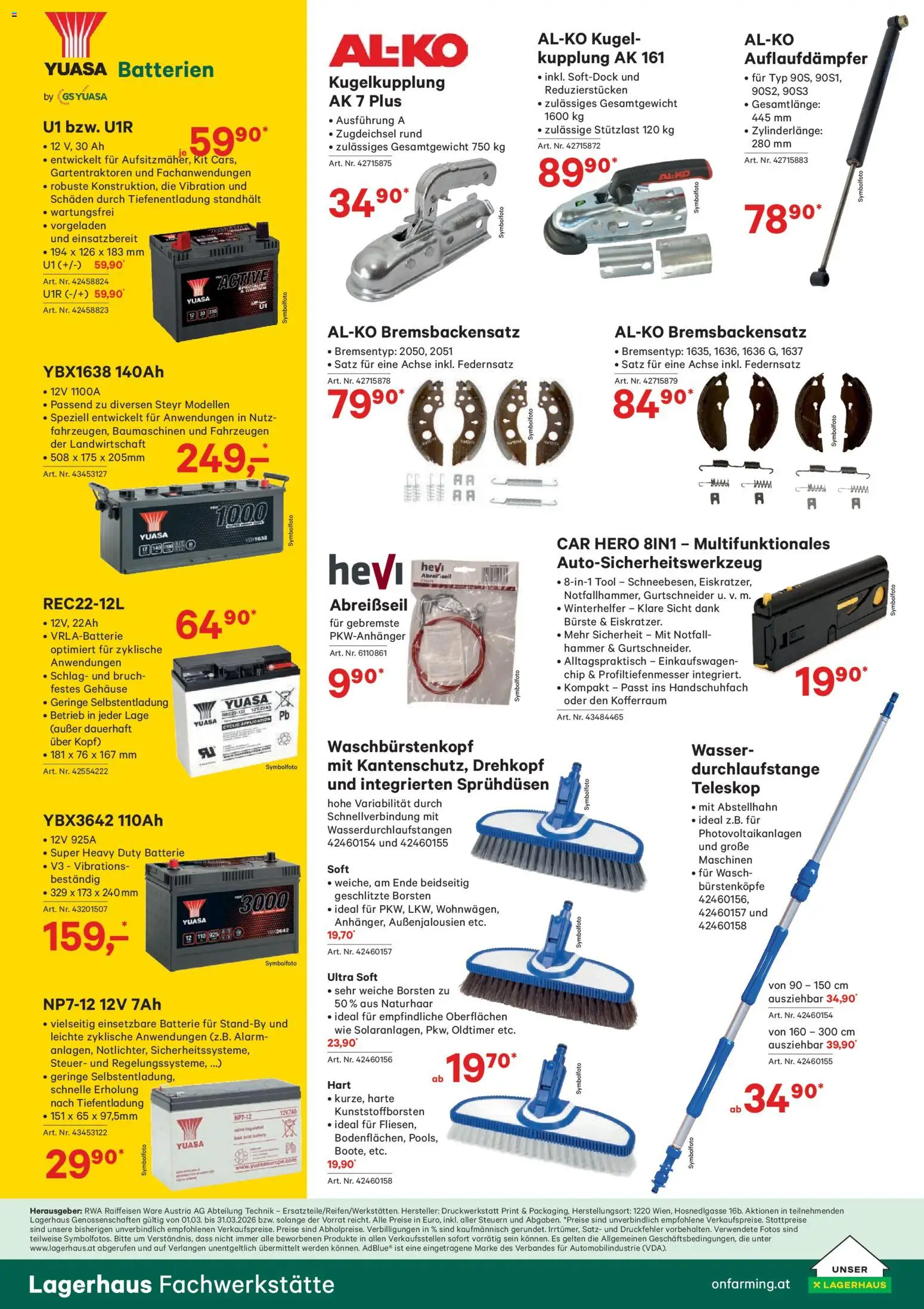 Lagerhaus Unser-Land März 2026 gültig ab 02.03.2026 | Seite: 73 | Produkte: Wasser, Batterie, Bürste
