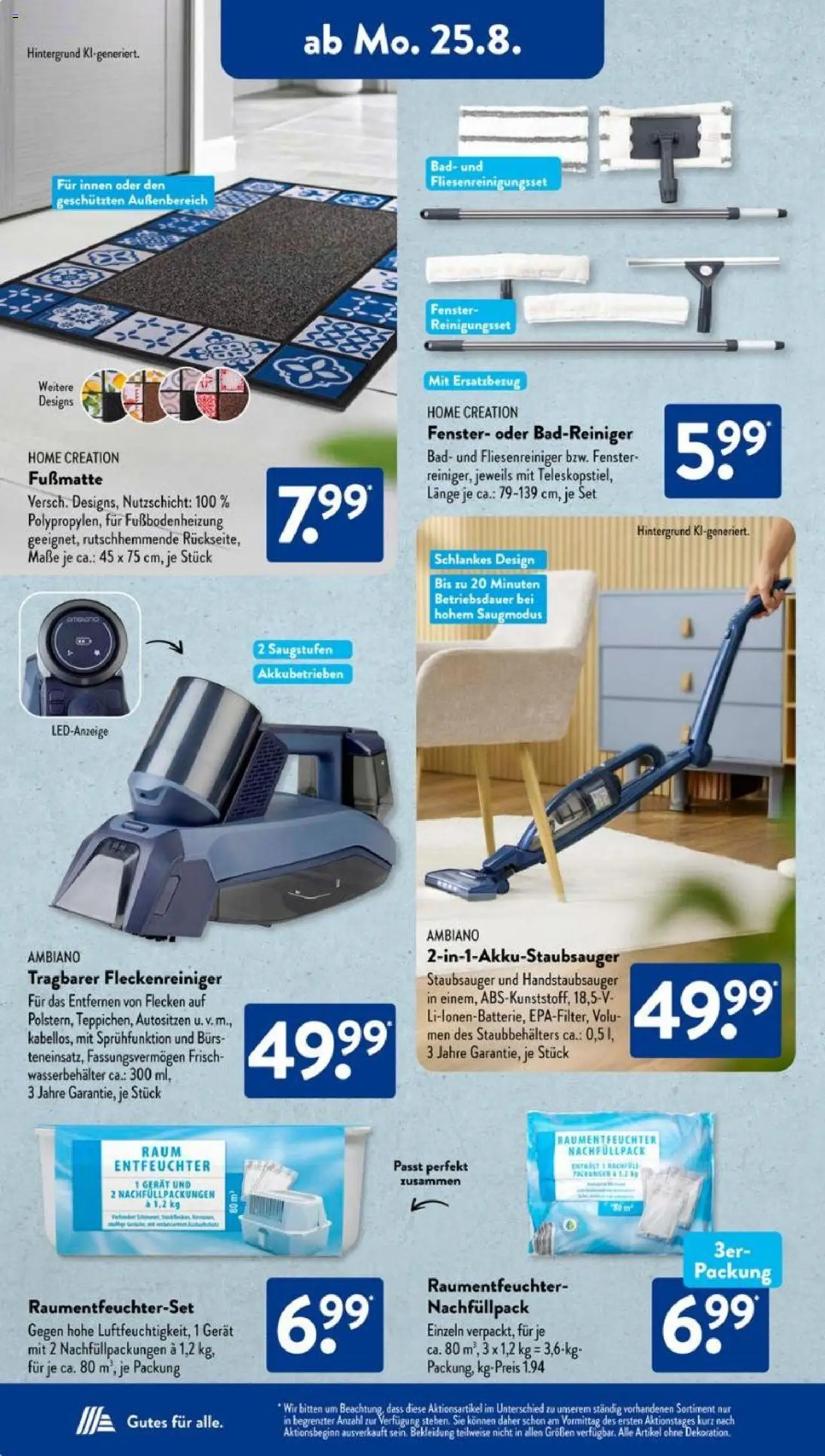 Aldi Süd Prospekt 	 - gültig ab dem 25.08.2025 | Seite: 4 | Produkte: Staubsauger, Bad, Fußmatte, Bekleidung
