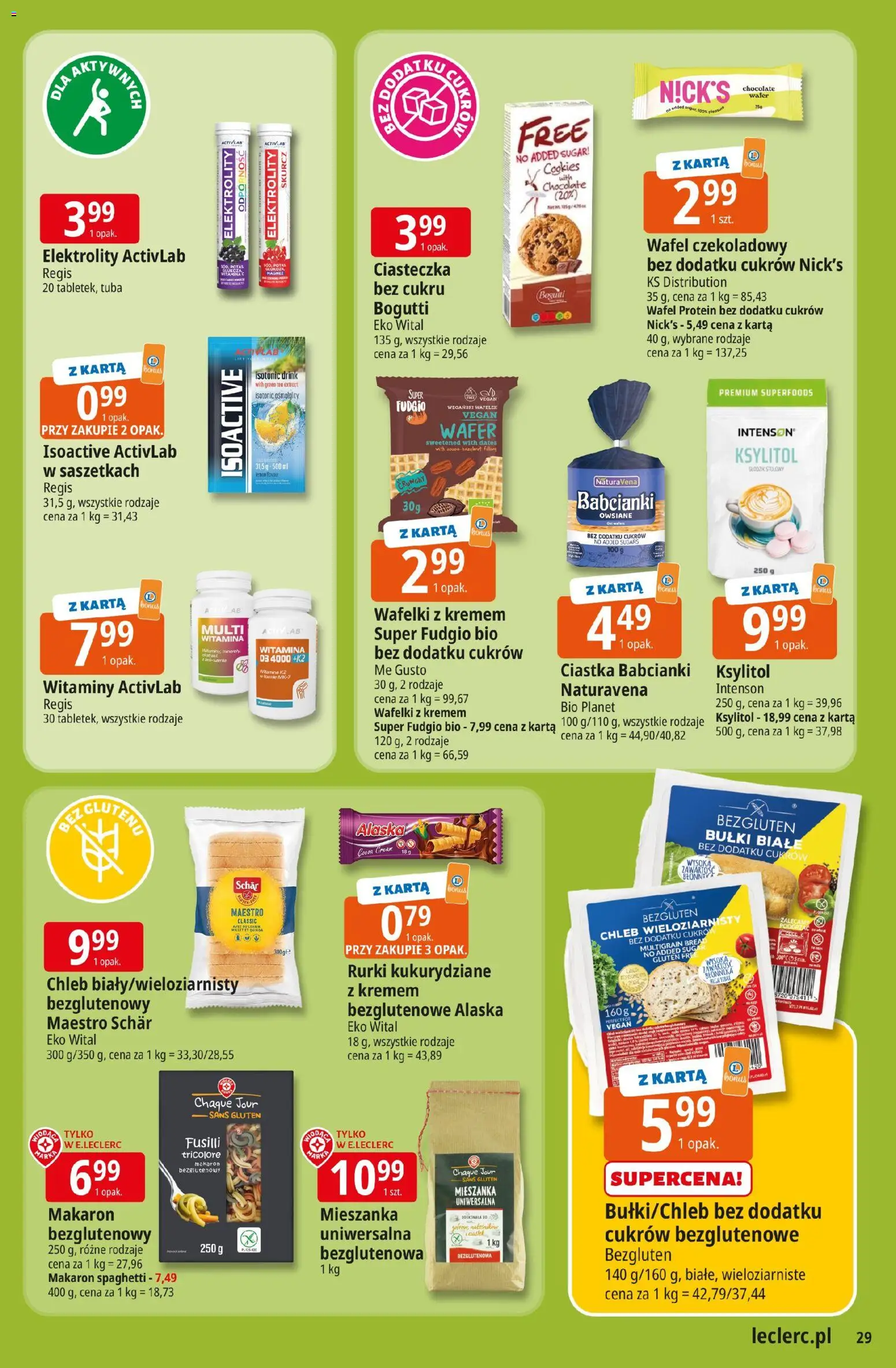 E.Leclerc gazetka - Radom od 17.03.2026 | Strona: 29 | Produkty: Wafelki, Makaron, Chleb wieloziarnisty, Ciasteczka