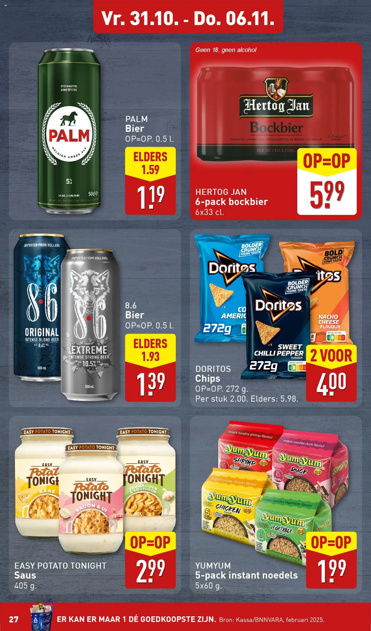 {H1} | Pagina: 27 | Producten: Chips, Doritos, Alcohol, Knoflook