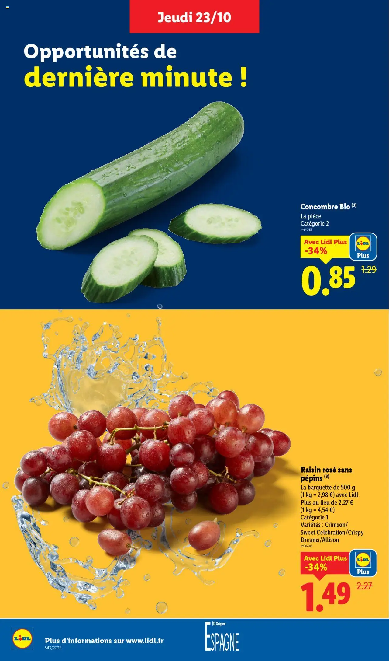 {H1} | Page: 4 | Produits: Concombre, Raisin