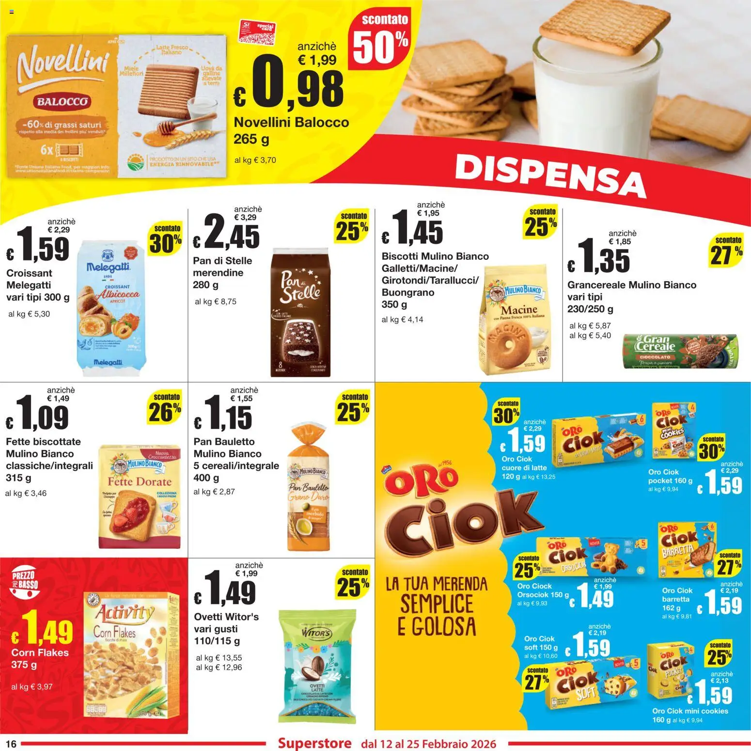 Volantino Sì con Te del 12.02.2026 | Pagina: 16 | Prodotti: Panna, Biscotti, Barretta, Terra