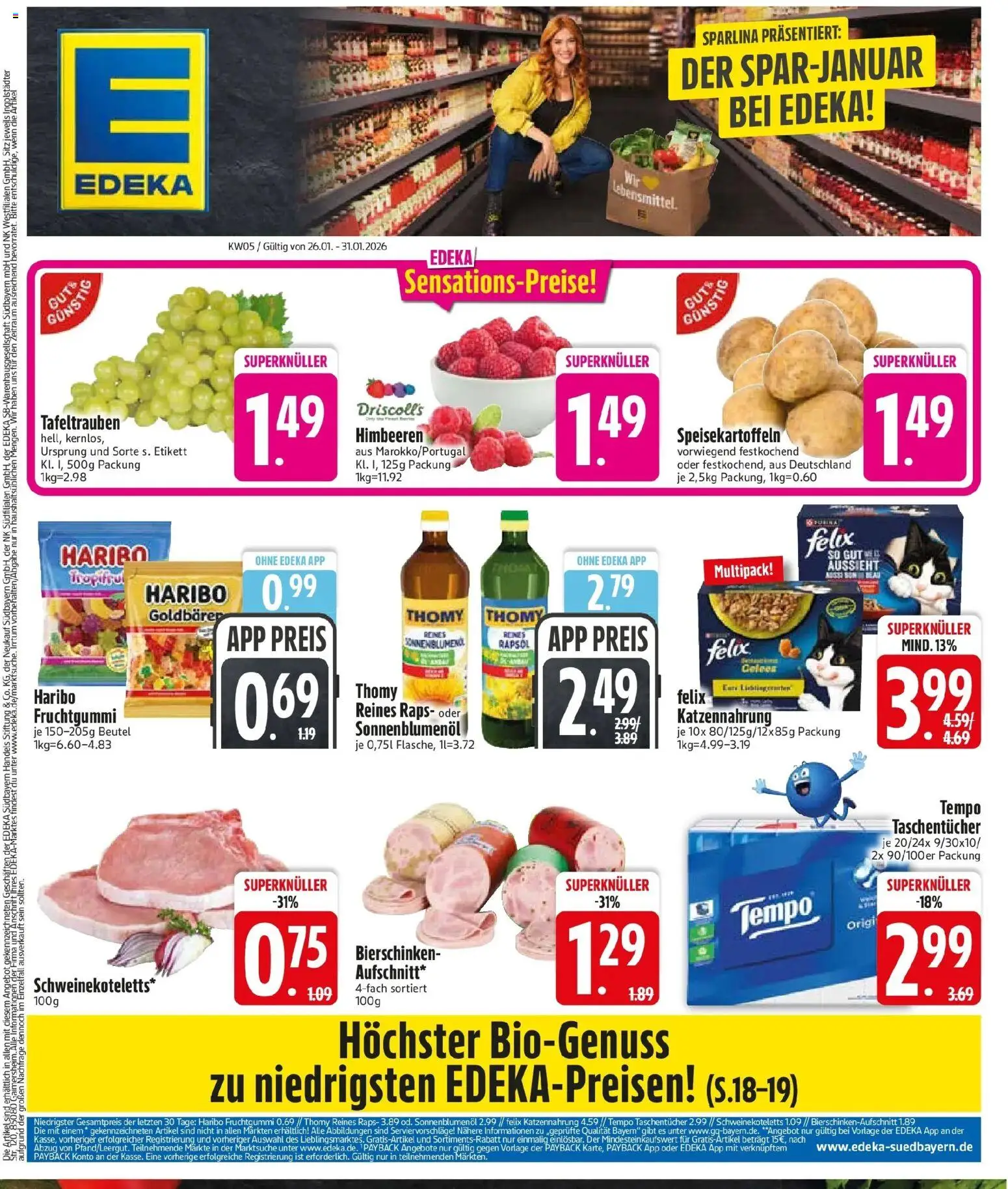 Edeka prospekt Vohburg	 (ab 26.01.2026) » Angebote Online | Seite: 3 | Produkte: Himbeeren, Haribo, Rapsöl, Sonnenblumenol