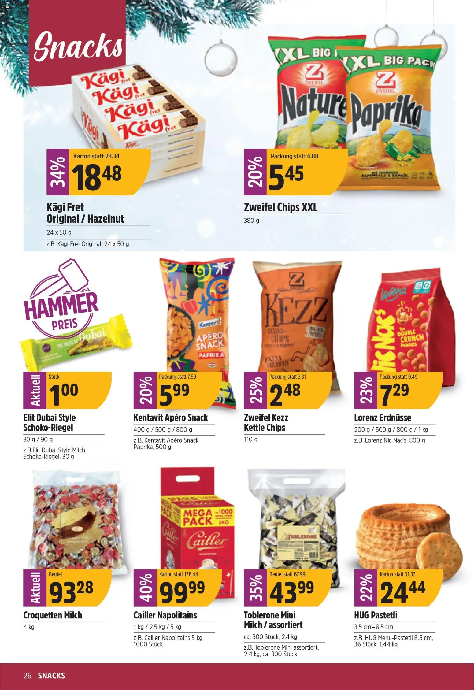 TopCC Aktionen – gültig ab 15.12.2025 | Seite: 26 | Produkte: Erdnüsse, Milch, Chips