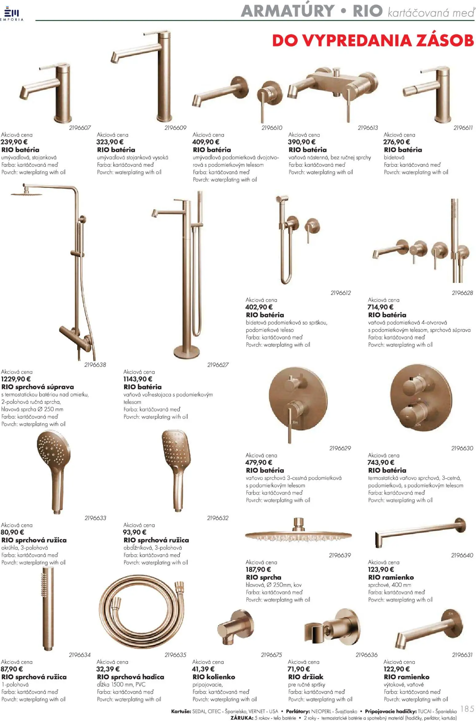 Nové Ingema akcie – leták je platný od 29.10.2025 | Strana: 187 | Produkty: Batéria, Sprcha, Med