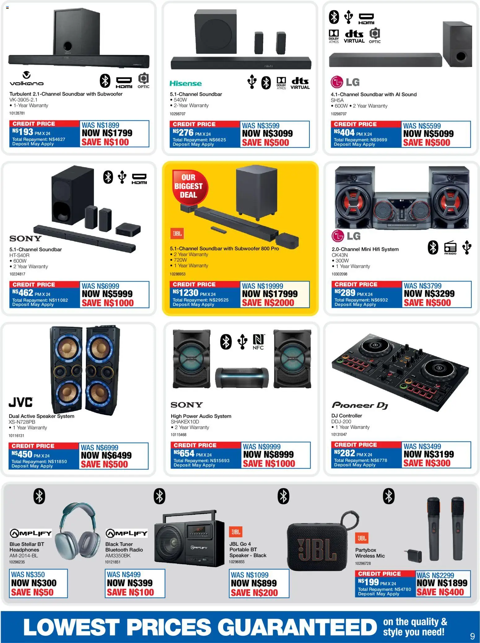 New OK Furniture catalogue – valid from 13.04.2026 | Page: 9 | Products: Radio, Headphones, Speaker, Subwoofer