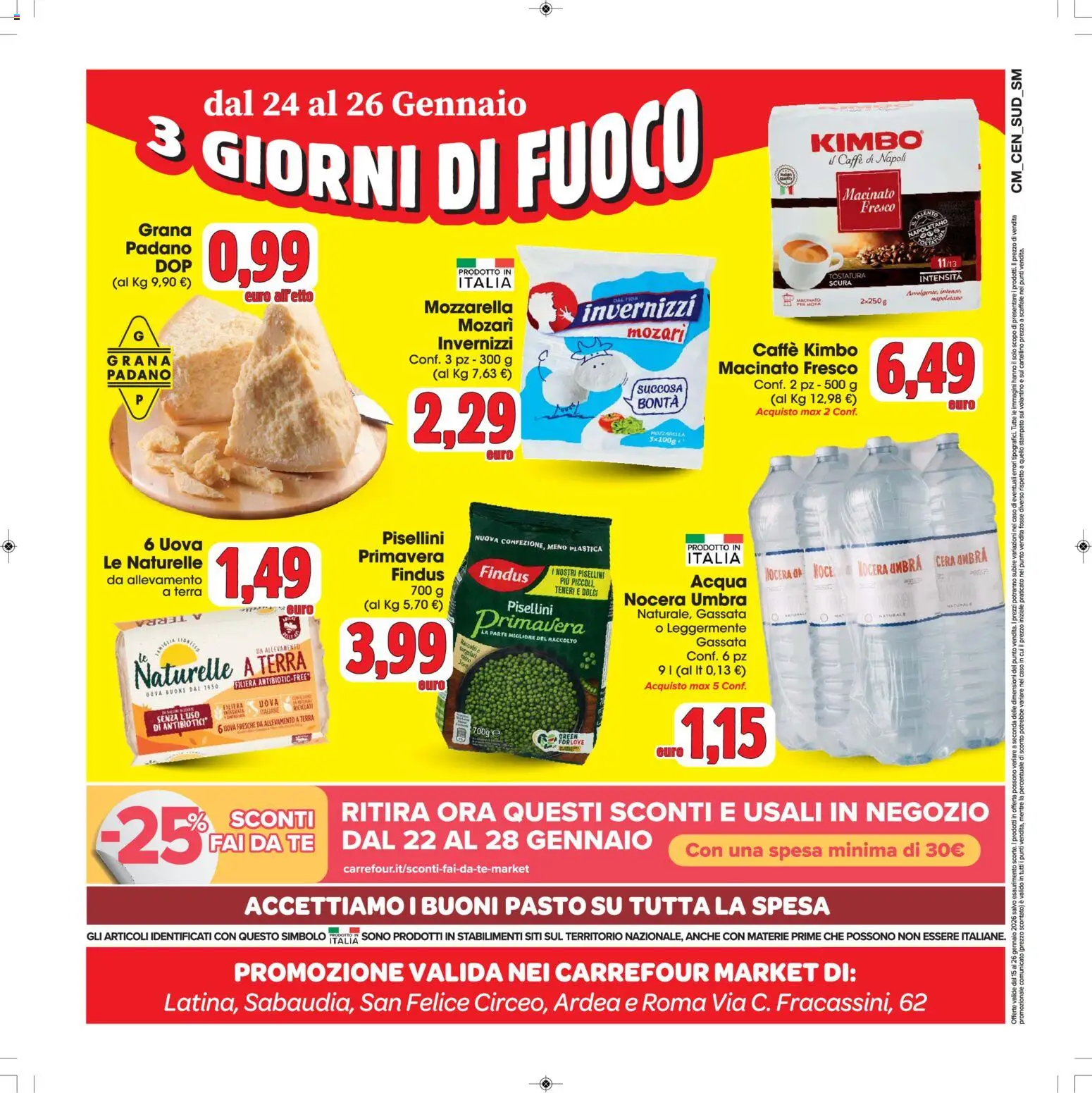 Volantino Carrefour del 15.01.2026 | Pagina: 20 | Prodotti: Uova, Caffè, Mozzarella, Macinato