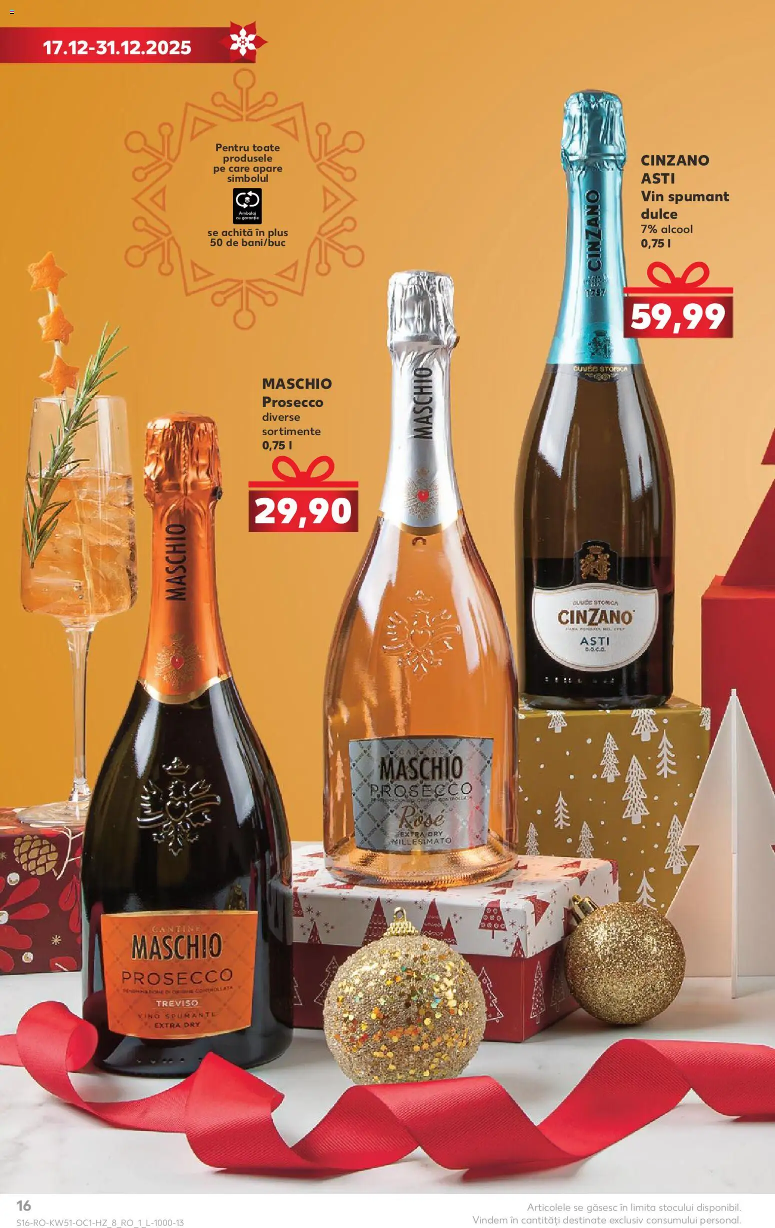 Noul catalog Kaufland – valabil de la 17.12.2025 | Pagină: 16 | Produse: Prosecco, Vin