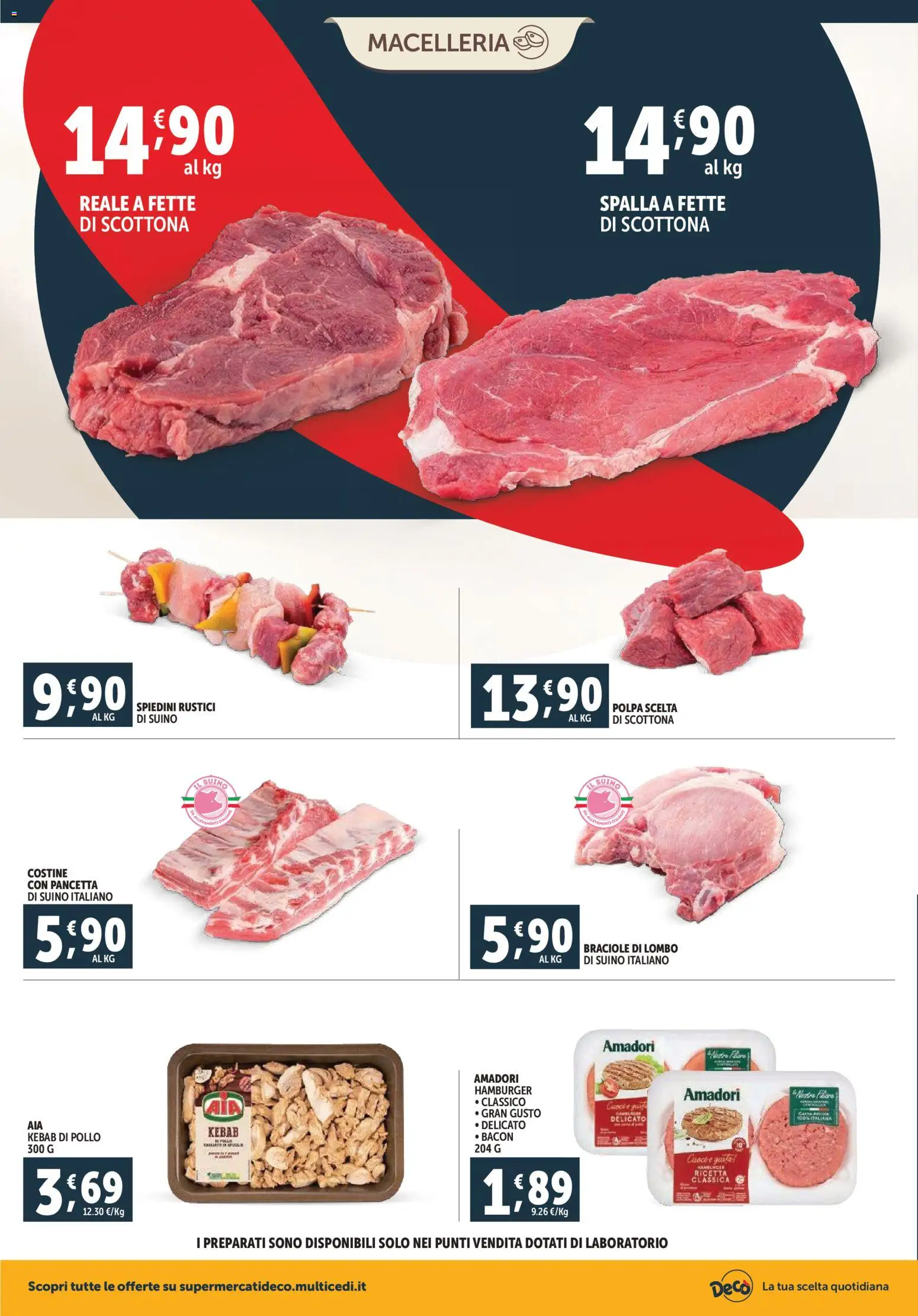 Volantino Decò del 20.11.2025 | Pagina: 4 | Prodotti: Pollo, Rustici, Hamburger, Spiedini